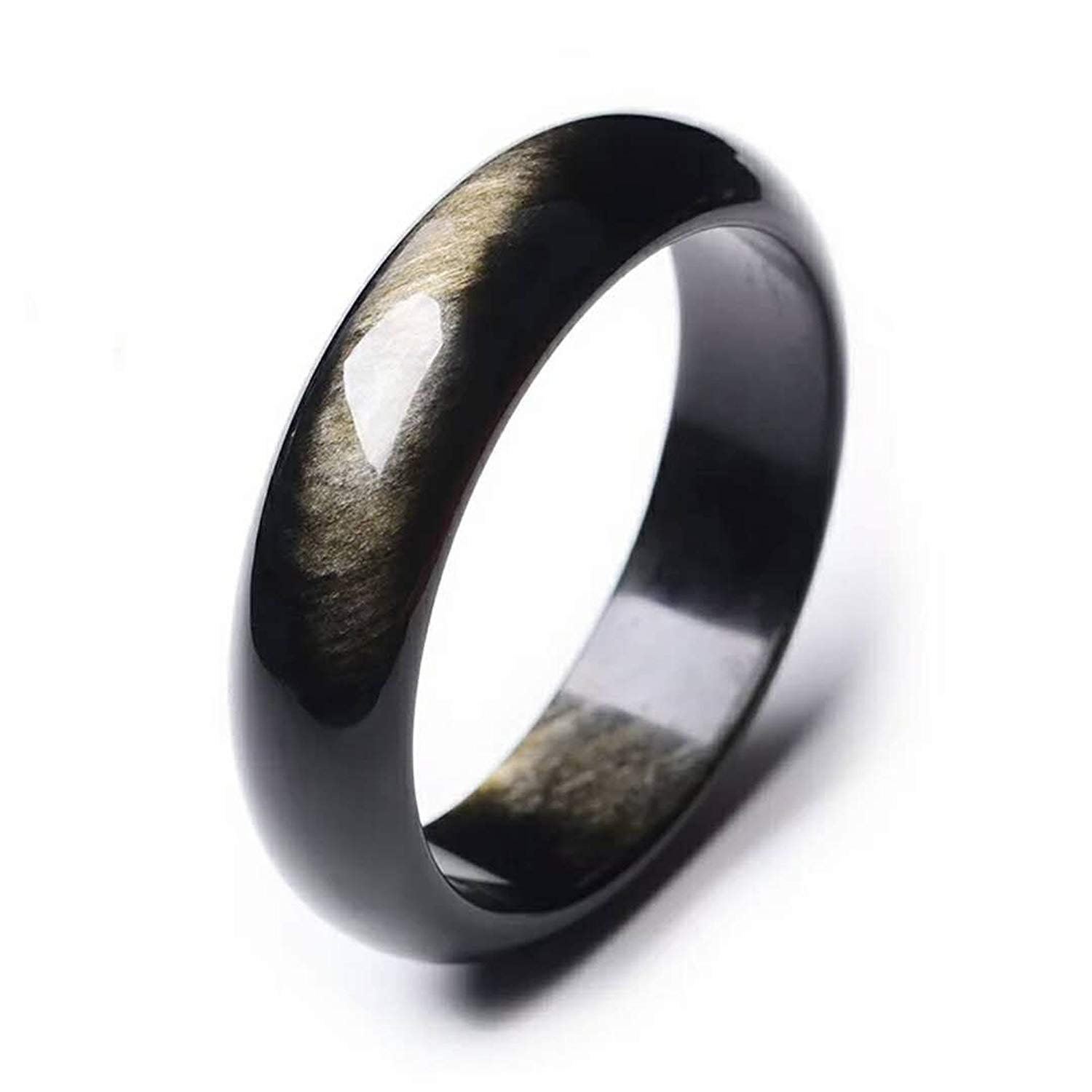 DUOVEKT Natural Black Obsidian Bracelet for Women & Men - 19x9mm AAAAA Grade Gemstone Beads - Adjustable 54mm-62mm Inner Diameter - Healing Crystal Jewelry for Meditation, Protection & Energy Balancing