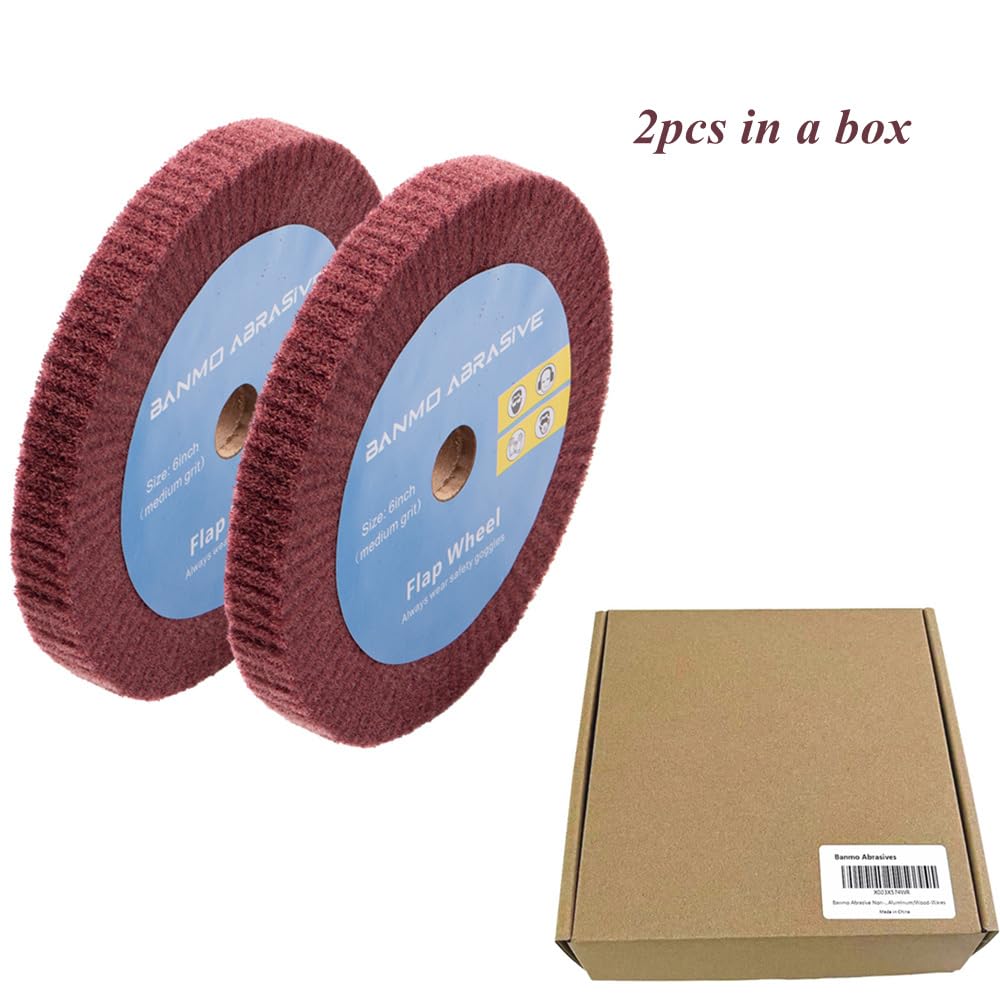6 Inch Bench Grinder Polishing Wheel - 320 Grit Tight Weave for Metal, Copper & Finishing | 19mm Thick Non-Woven Burnishing Wheel | Perfect for DIY Projects, Jewelry Making & Metal Restoration