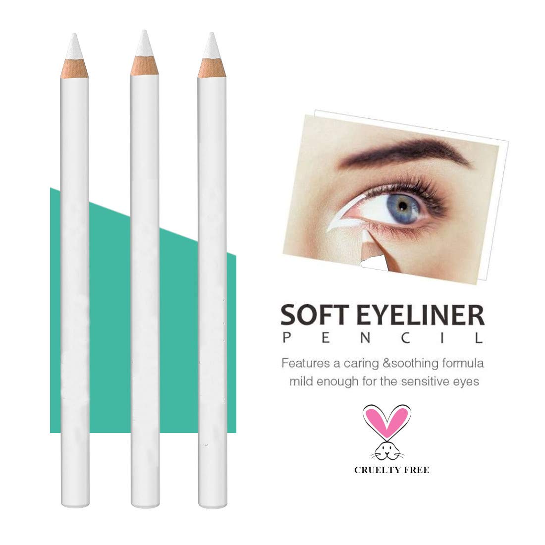 VARS LONDON White Kajal Pencil - Waterproof & Smudge Proof Eyeliner for Bright Eyes | Auto White Kohl Kajal for Day & Night Makeup | Perfect for Festivals, Parties & Special Occasions