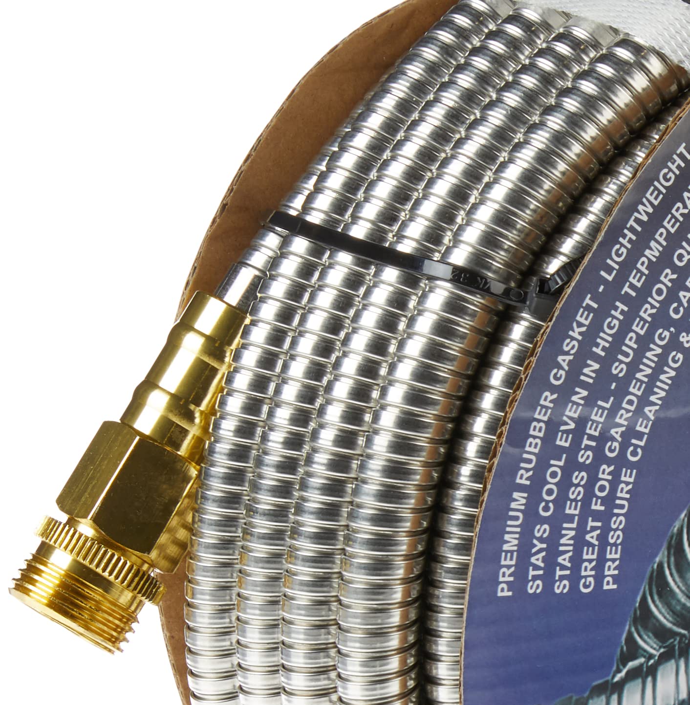 100FT Tardigrade Heavy Duty 304 Stainless Steel Garden Hose - Flexible, No Kink & Tangle, Lightweight, Rust Proof Metal Water Hose for Outdoor Lawn, Yard, Gardening & Pet Care