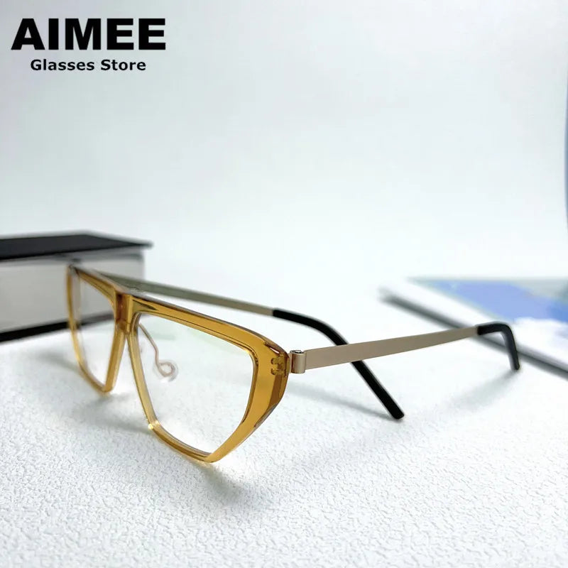 Aimee Unisex Full Rim Square Titanium Eyeglasses Frame - Lightweight Durable Eyewear for Men & Women - Perfect for Work, Reading & Fashion Accessories (Model 1181)