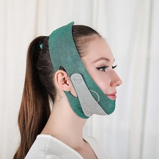 FORGEOG V-Shape Face Slimming Belt - Double Chin Reducer & Anti-Wrinkle Mask for Men & Women - Breathable Contouring Face Lift Band for Slimming, Firming & V-Line Lifting - Perfect for Home Use, Spa Treatments & Facial Yoga Sessions (QZ-13)
