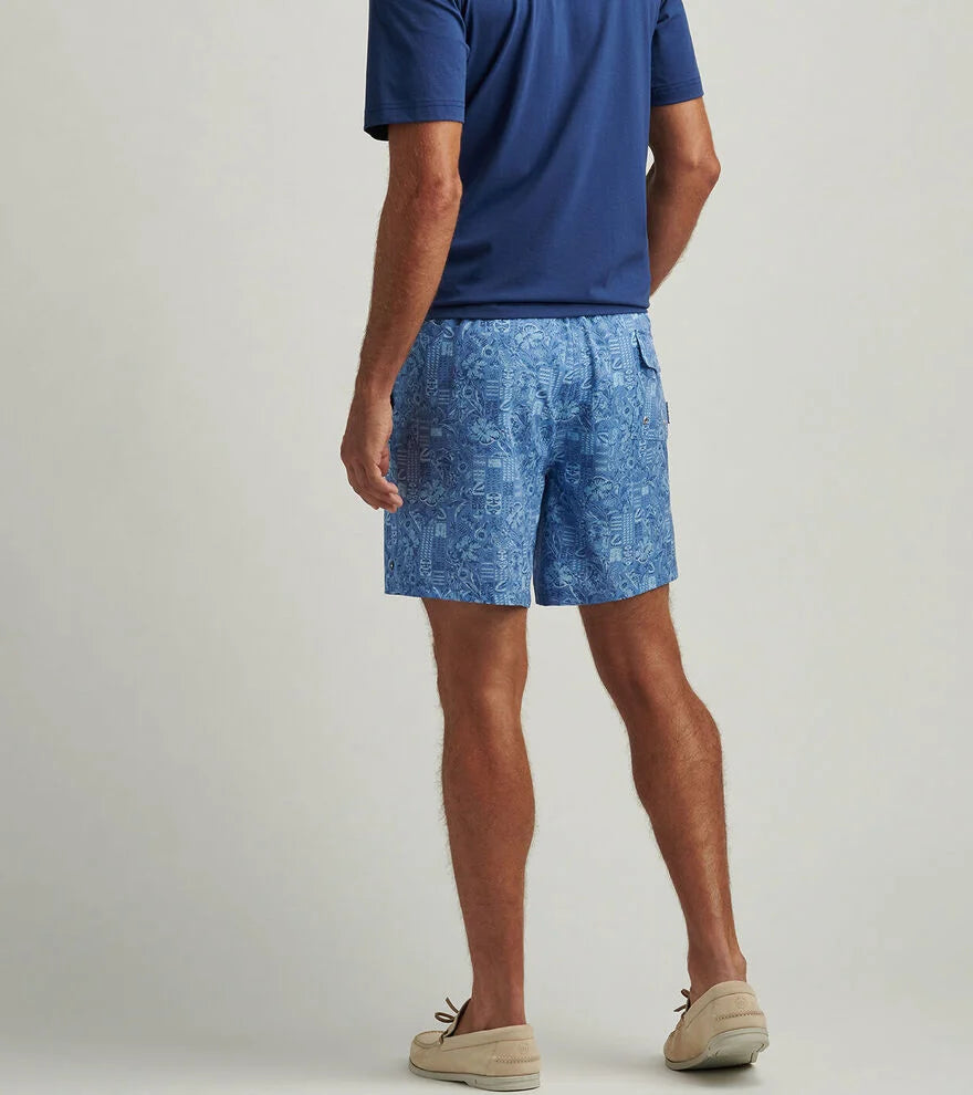 Peter Millar Men's 7 Inch Quick-Dry Swim Trunks - Stellar Blue | Comfortable Beach Shorts for Swimming, Vacation & Summer Activities