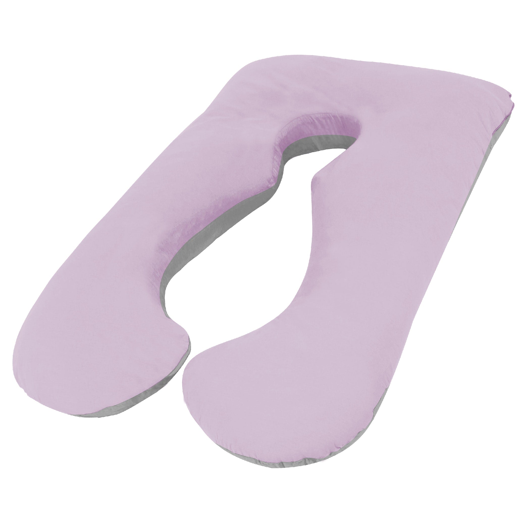 Woolcomfort Australian Made Maternity Body Pillow for Pregnancy & Nursing - Includes Pillowcase (Lilac & Grey) - Perfect for Sleeping, Breastfeeding & Back Support