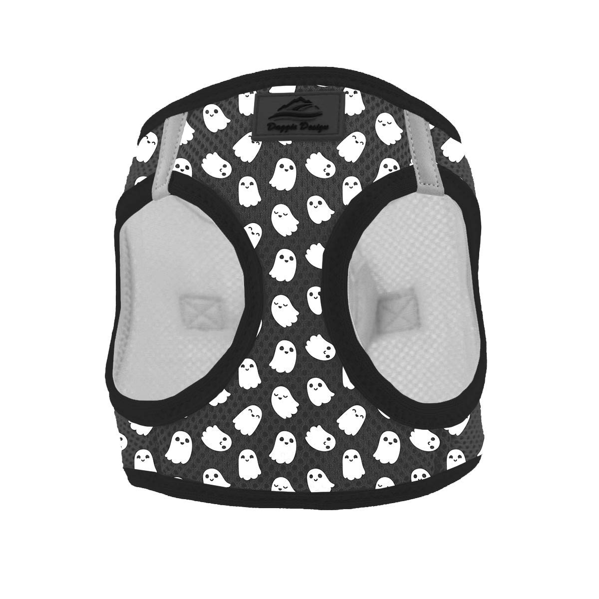 Choke-Free Dog Harness with Halloween Ghost Design - Safe & Adjustable Pet Harness for Small & Medium Dogs - Perfect for Halloween Costumes & Outdoor Adventures