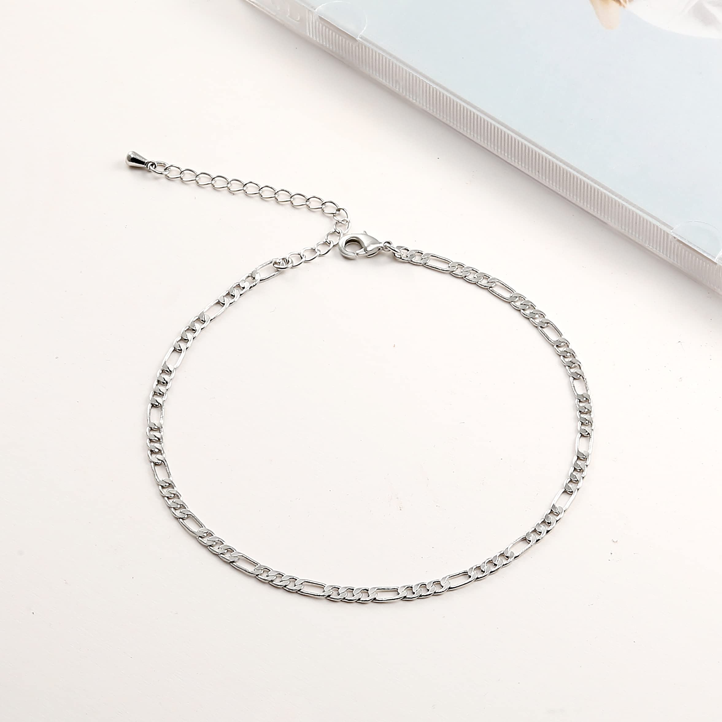 Pencros 14K Gold Filled Adjustable Boho Anklet for Women - Dainty Layered Satellite Chain with Heart Beads | Perfect for Beach Vacation, Summer Outfits & Casual Wear