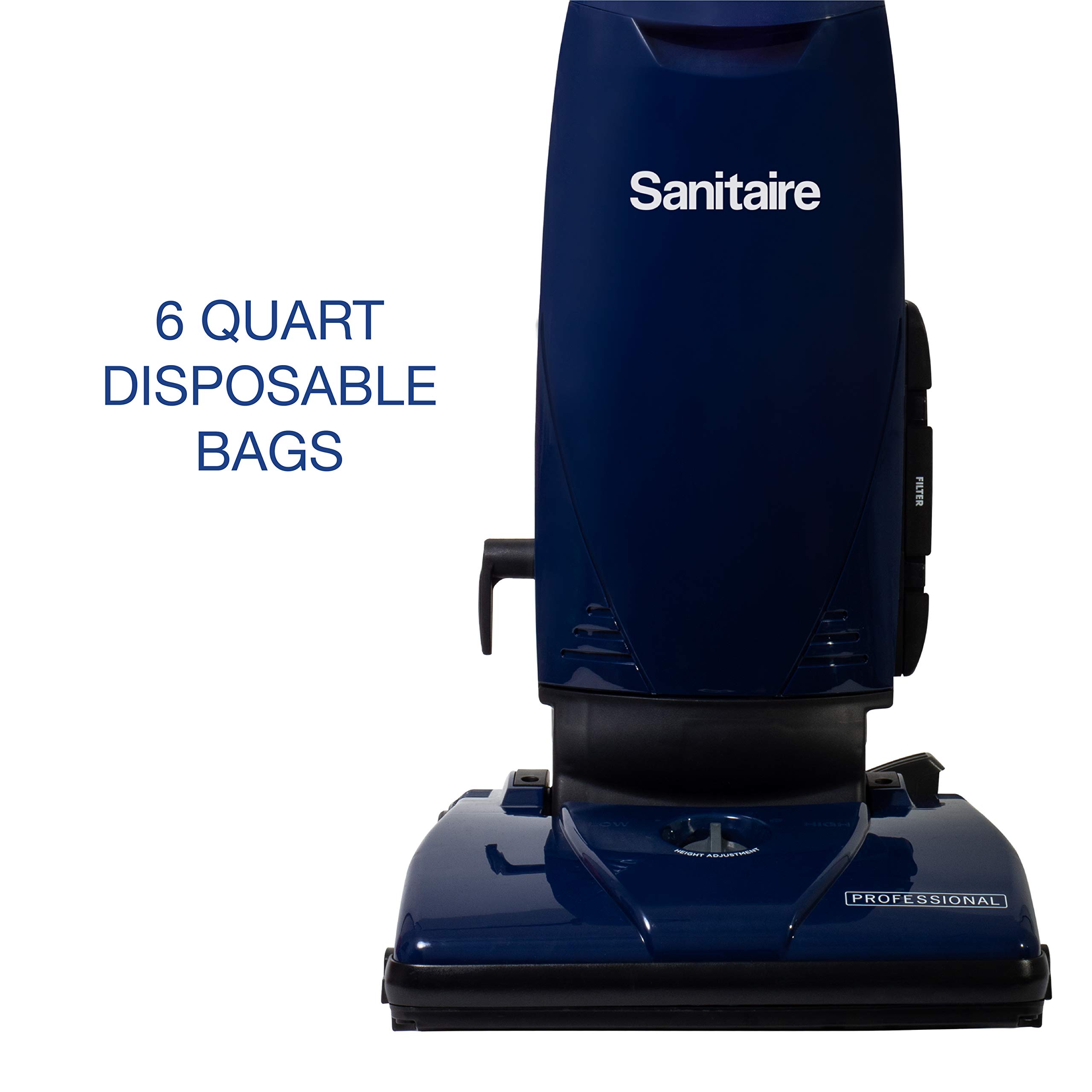 Sanitaire SL4110A Professional Bagged Upright Vacuum Cleaner with On-Board Tools & Bissell Style 7 Vacuum Bags (32120) - White | Powerful Cleaning for Carpets & Hard Floors | Ideal for Homes, Offices & Commercial Spaces