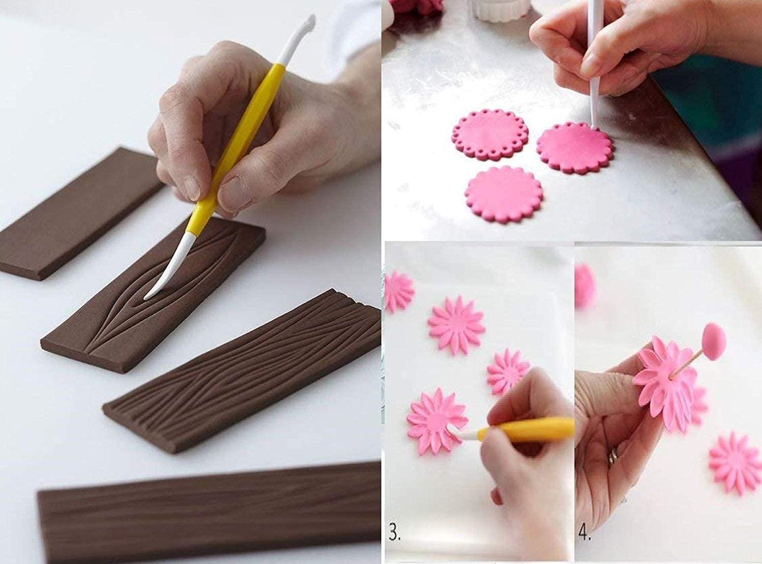8-Piece Fondant Cake Decorating Tool Set - 16 Flower Patterns for Sugar Craft & Clay Modeling - Perfect for Wedding, Birthday & DIY Cake Decorating