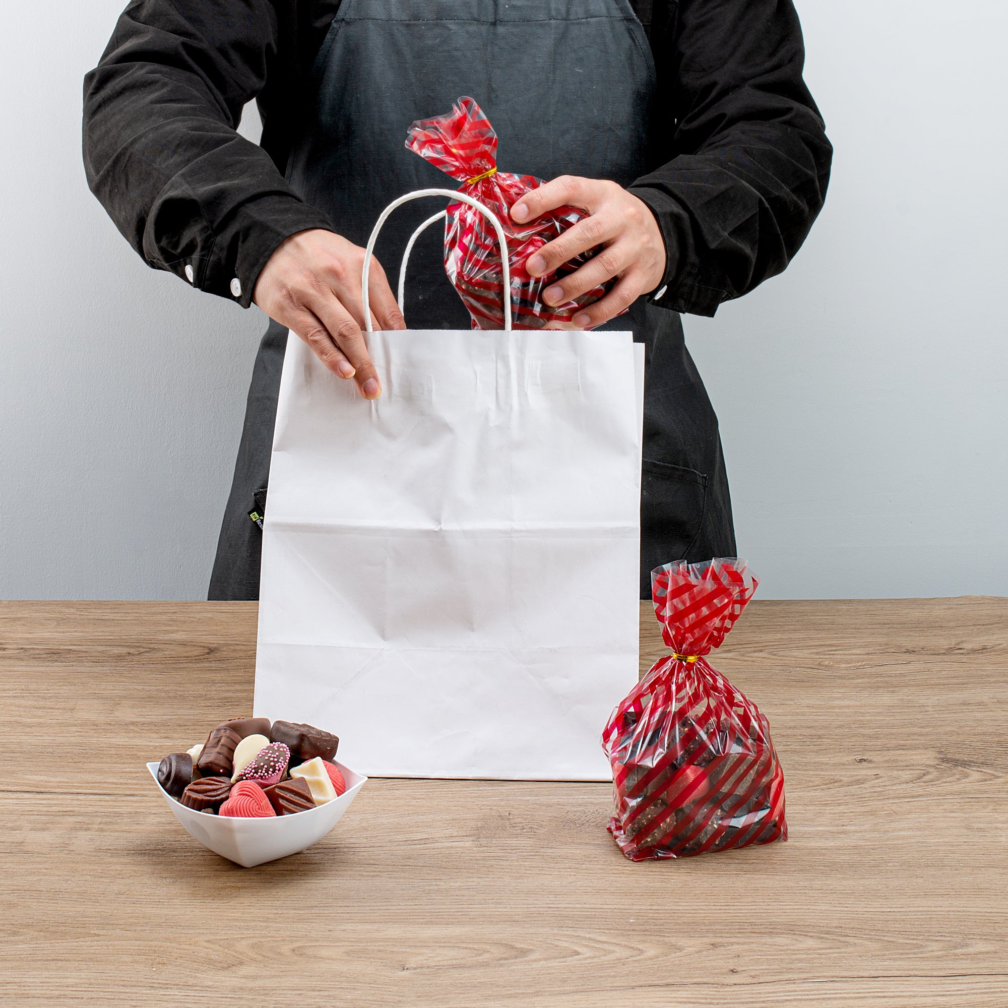 Premium Plastic Candy Bags with Stripes - Gusseted Design 4