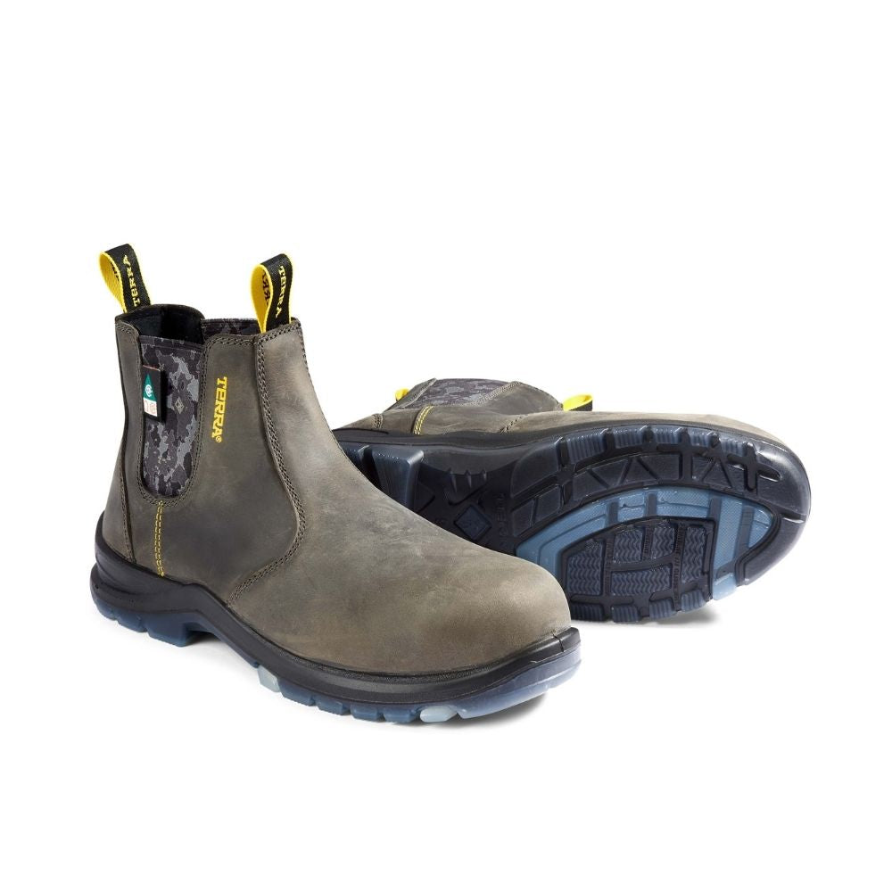 Terra Murphy Unisex 6 Composite Toe Slip-On Work Boots - Lightweight Safety Shoes for Men & Women (Grey) - Ideal for Construction, Warehouse & Industrial Work