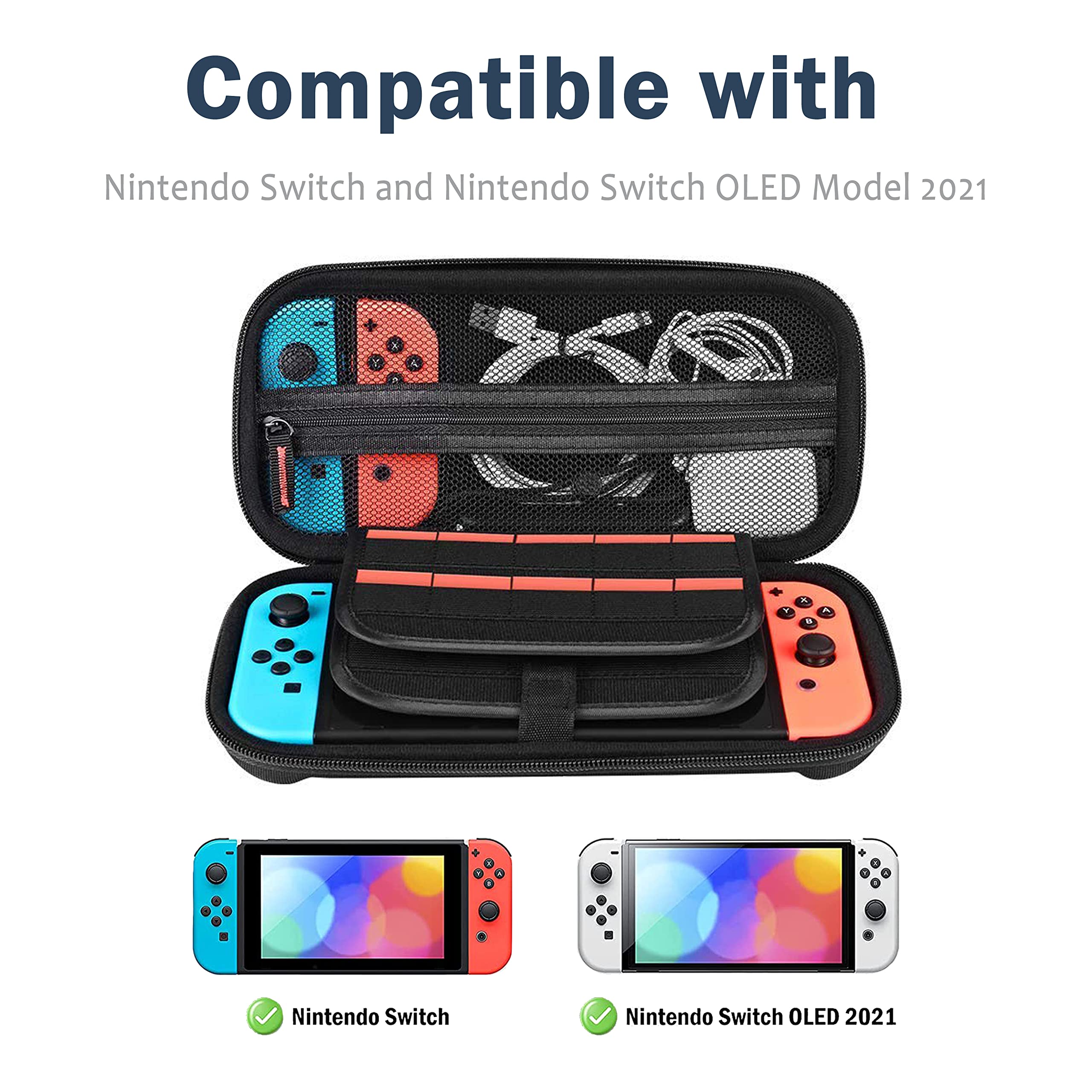 Women's Nintendo Switch OLED Case - 20 Cartridge Slots & Hard Shell for Travel Gaming
