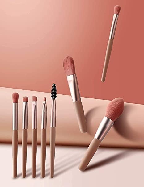 Keskriva 8PCS Makeup Brush Set for Foundation, Blush, Eyeshadow, Eyelash, Lip & Brow - Professional Cosmetic Brushes for Powder, Concealer & Makeup Application | Perfect for Travel & Daily Beauty Routine