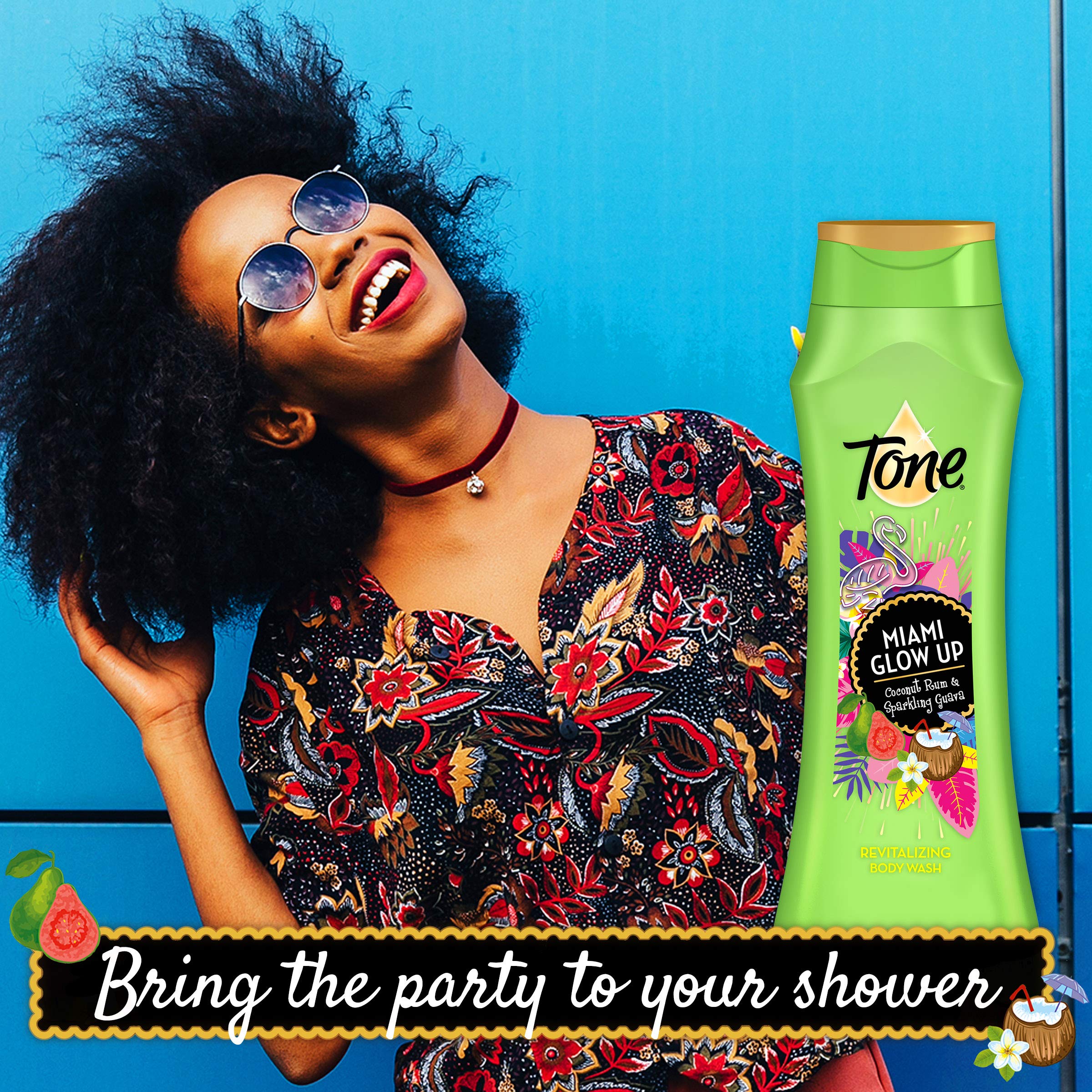 Tone Miami Glow Up Body Wash - Hydrating & Exfoliating Shower Gel for Smooth, Radiant Skin - Perfect for Daily Use & Self-Care Routine