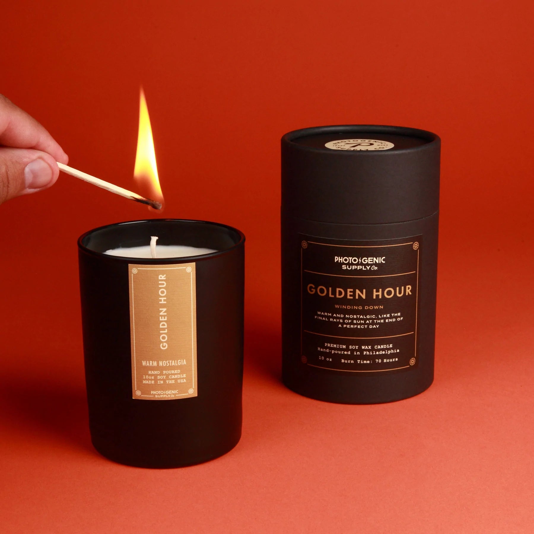 Golden Hour 10oz Soy Wax Candle - Natural Scented Home Decor for Relaxation, Meditation & Romantic Ambiance