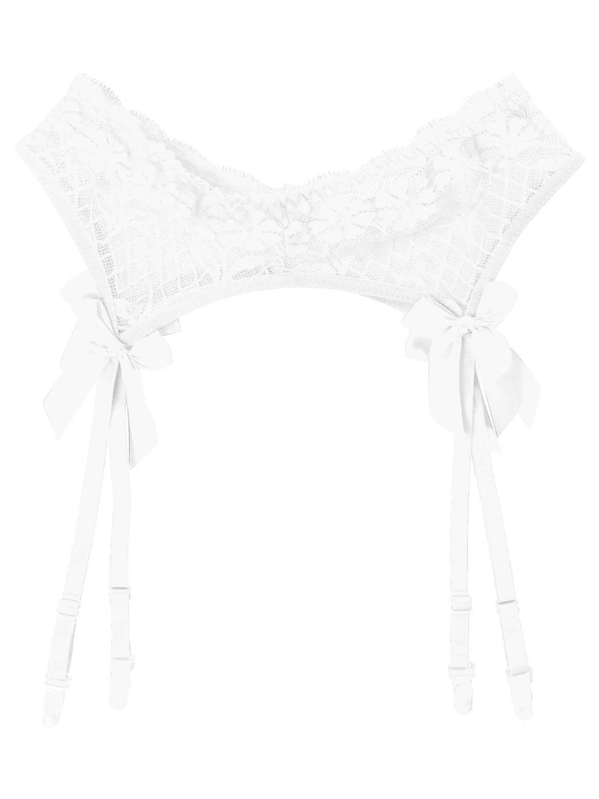 ACSUSS Men's Sheer Lace Suspenders - Adjustable Elastic Waistband Garter Belt with Bowknot for Stockings | Sissy Lingerie | Perfect for Crossdressing, Cosplay & Sensual Nights