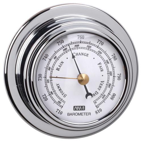 70mm Chrome Plated Brass Barometer - Premium Weather Instrument for Home, Office & Marine Use
