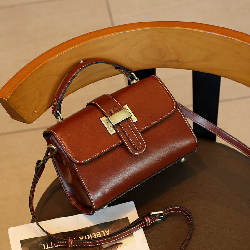 Stylish Genuine Leather Handbag for Women - Fashionable Crossbody Purse with Adjustable Strap, Perfect for Work, Travel & Everyday Use