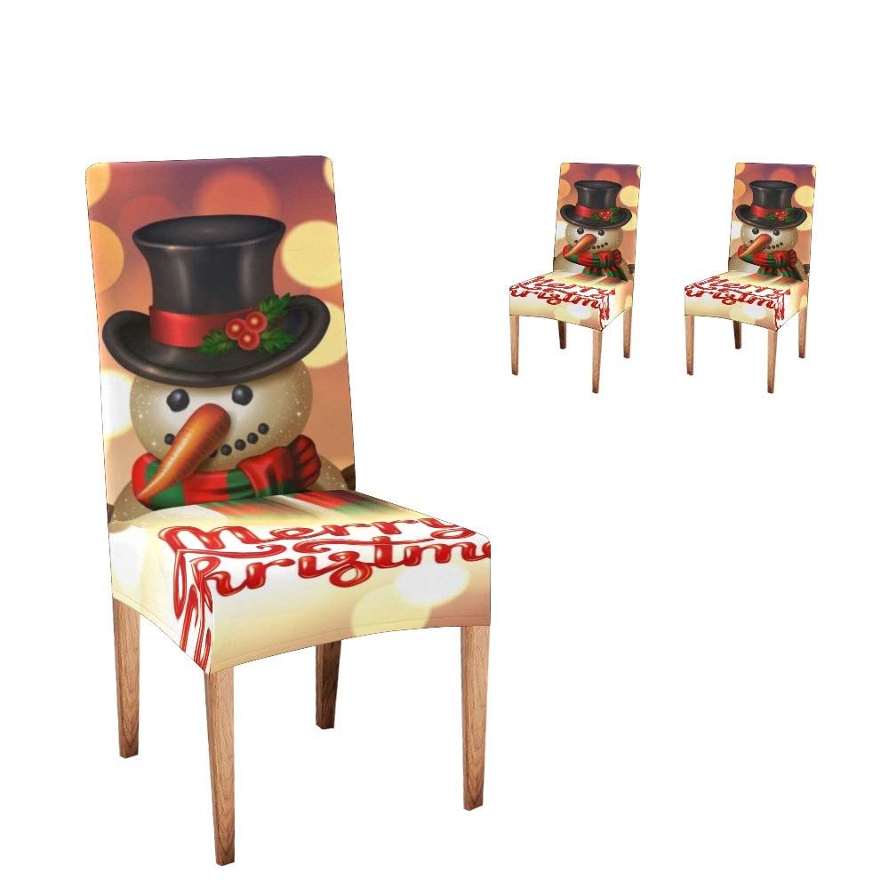 Christmas Snowman Dining Chair Covers Set of 2 - Festive Slipcovers for Holiday Decor & Winter Home Party Decoration - Perfect for Christmas Dinner, Family Gatherings & Seasonal Home Styling