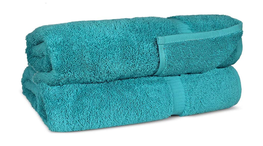 Personalized Embroidered Luxury Turkish Hotel & Spa Kitchen Towels Set - 2 Piece 16x30 Inches Hand Towels (Aqua Green) - Perfect for Bathroom, Kitchen & Spa Decor