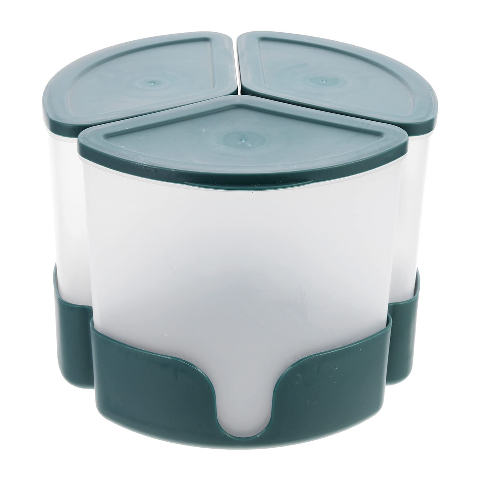 DOITOOL 3-Grid Rotating Food Dispenser - Rice, Grain & Dry Food Storage Container for Kitchen, Pantry Organization | Perfect for Rice, Cereal, Pasta, Nuts & Dried Fruits Storage