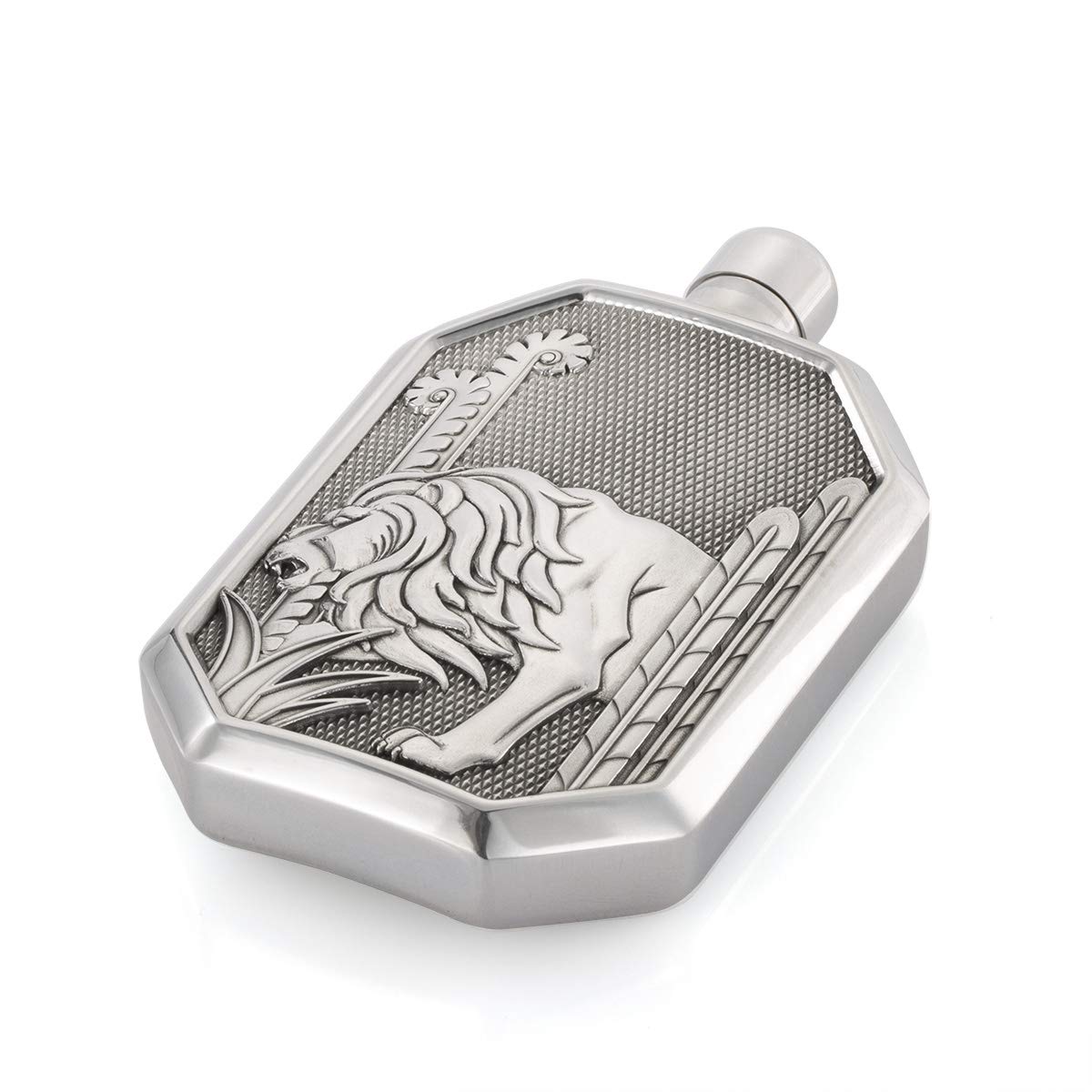 Royal Selangor Savannah Collection Pewter Lion Hip Flask - Handcrafted Luxury Flask for Whiskey & Liquor, Perfect for Gifts, Travel & Outdoor Adventures