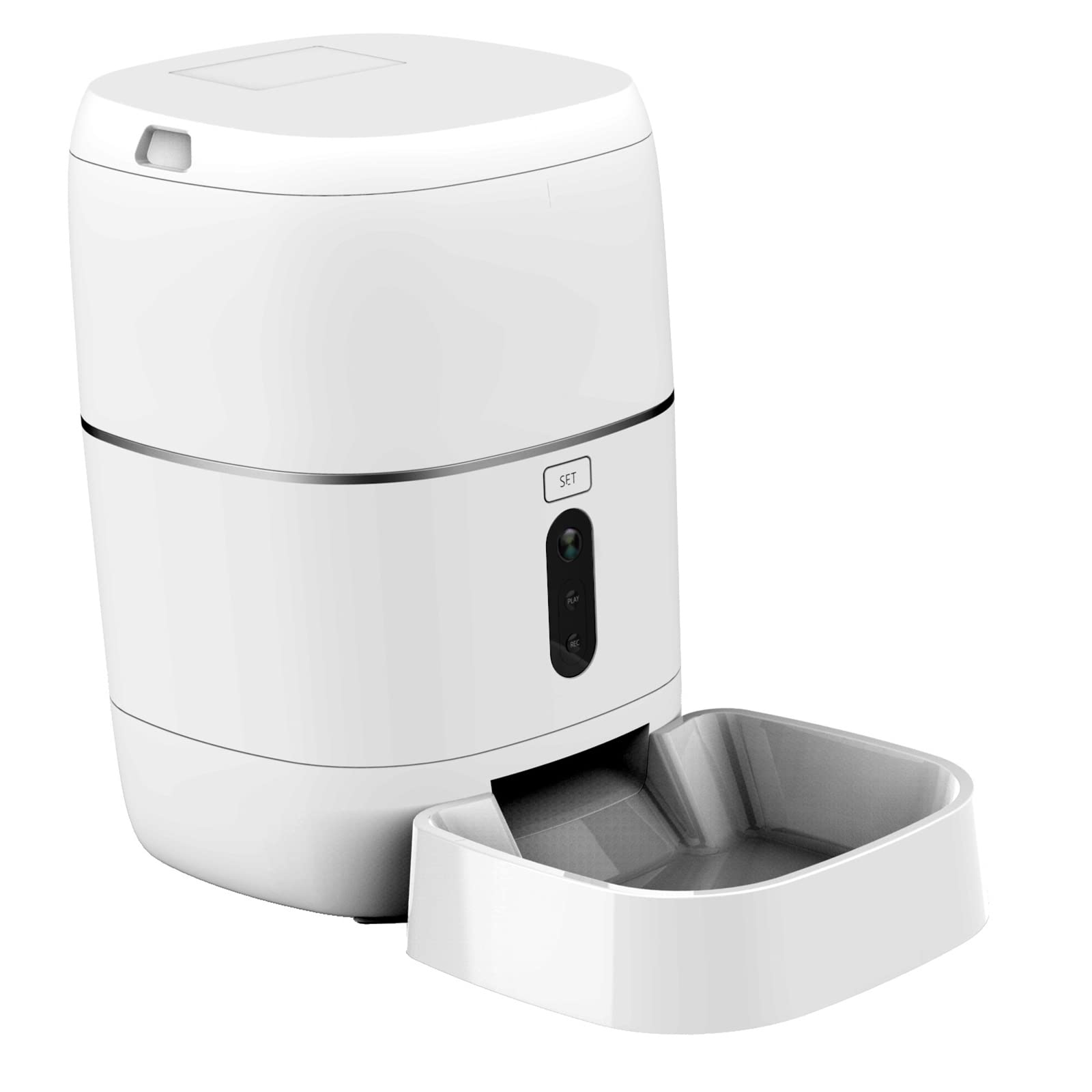 WiFi & Bluetooth Smart Automatic Cat Feeder with Clog-Free Design - Dry Food Dispenser with Voice Recorder & Portion Control for Small/Medium Cats & Dogs - Perfect for Home, Office & Travel Use