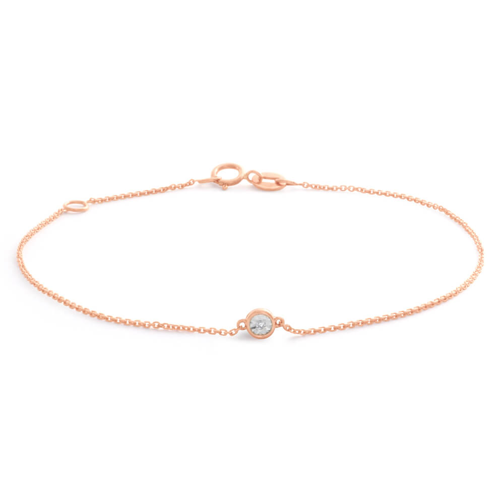 9ct Rose Gold Diamond Adjustable Bracelet (16-18cm) - Elegant Jewelry for Women, Perfect for Weddings, Parties & Special Occasions
