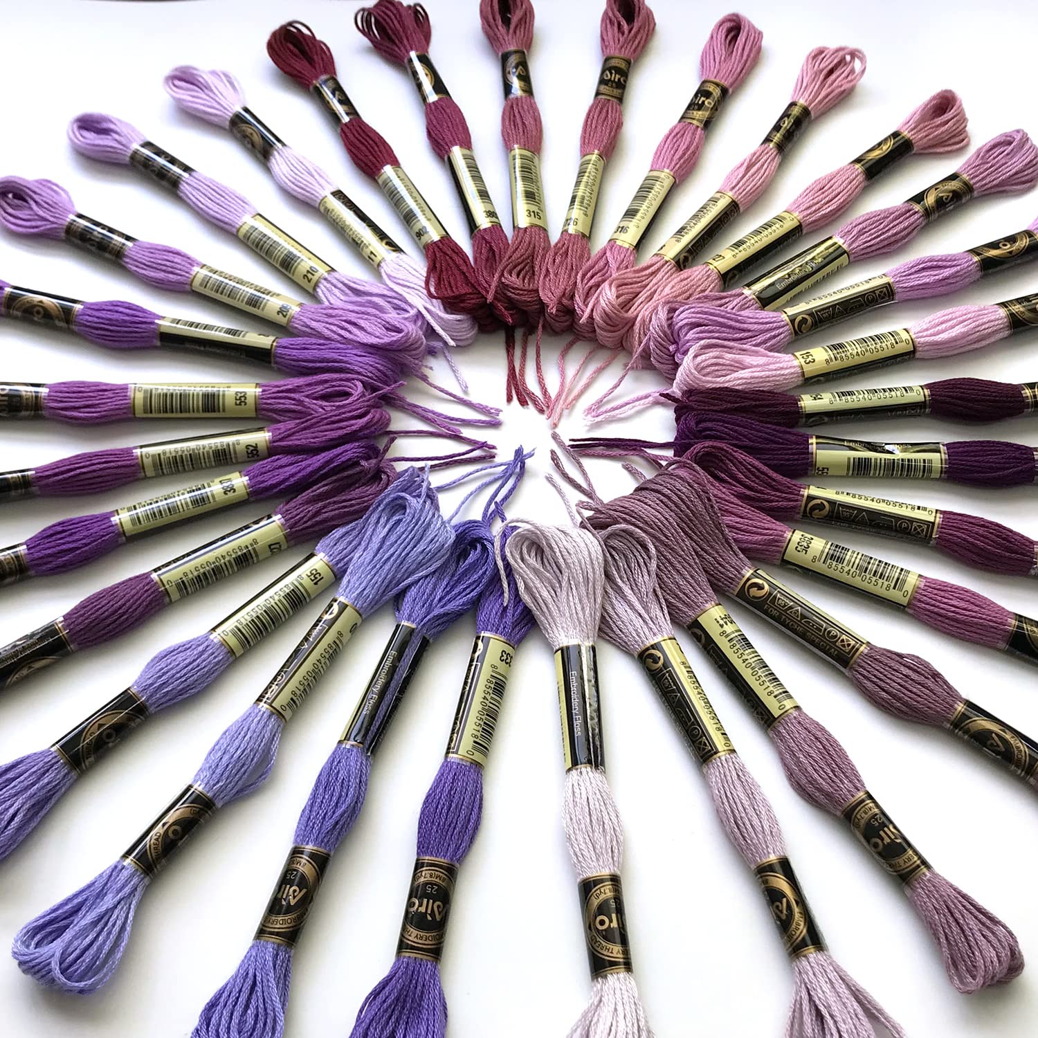 30 Skeins Embroidery Floss for Cross Stitch & Friendship Bracelets - Includes 10 Bobbins & 2 Needle Threaders (Purple) | Perfect for DIY Crafts, Sewing Projects & Handmade Gifts