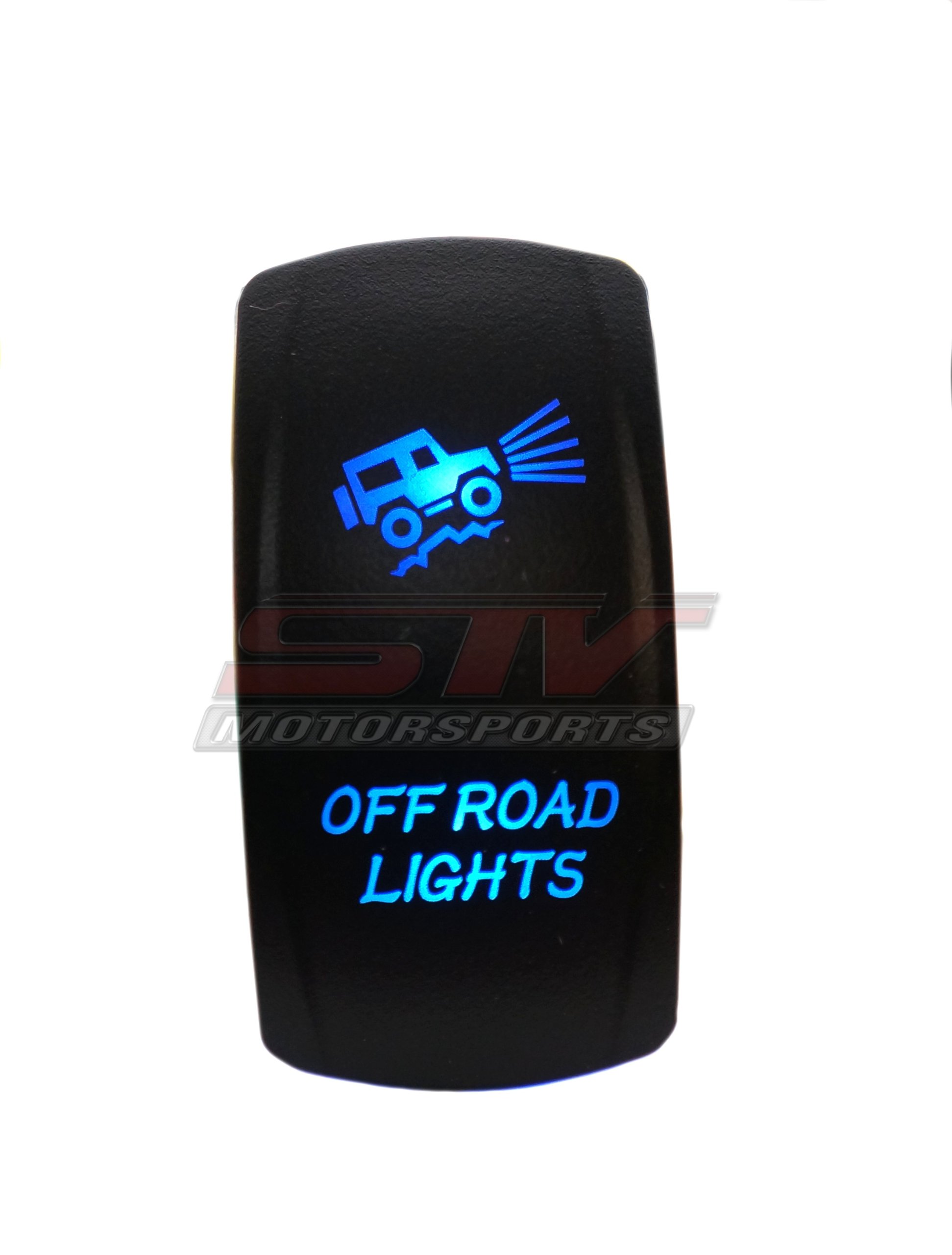 STV Motorsports® Laser Blue Rocker Switch - 20A 12V On/Off LED Light for Off-Road Vehicles, Boats & ATVs - Waterproof & Durable Switch for Automotive, Marine & RV Lighting Systems