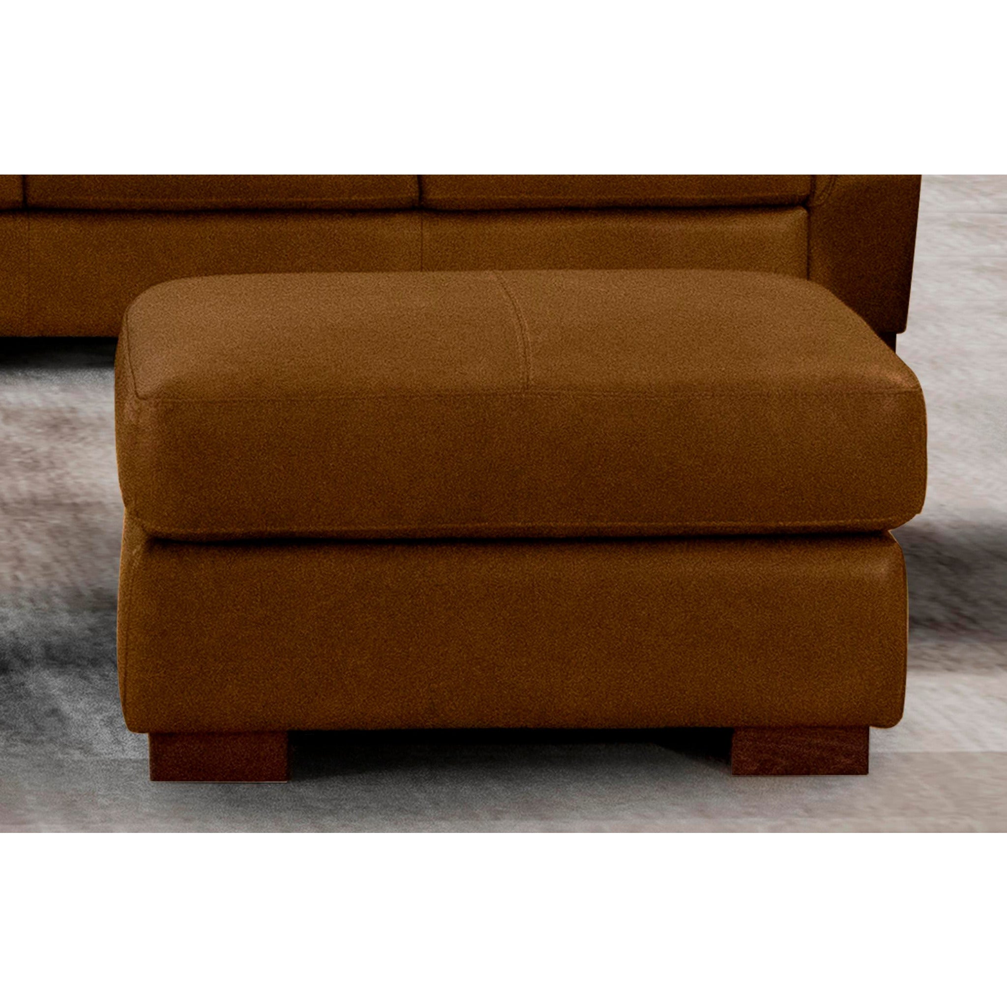 Olympia Leather Ottoman - Premium Faux Leather Footrest Stool with Storage for Living Room, Bedroom & Office - Comfortable & Stylish Home Decor
