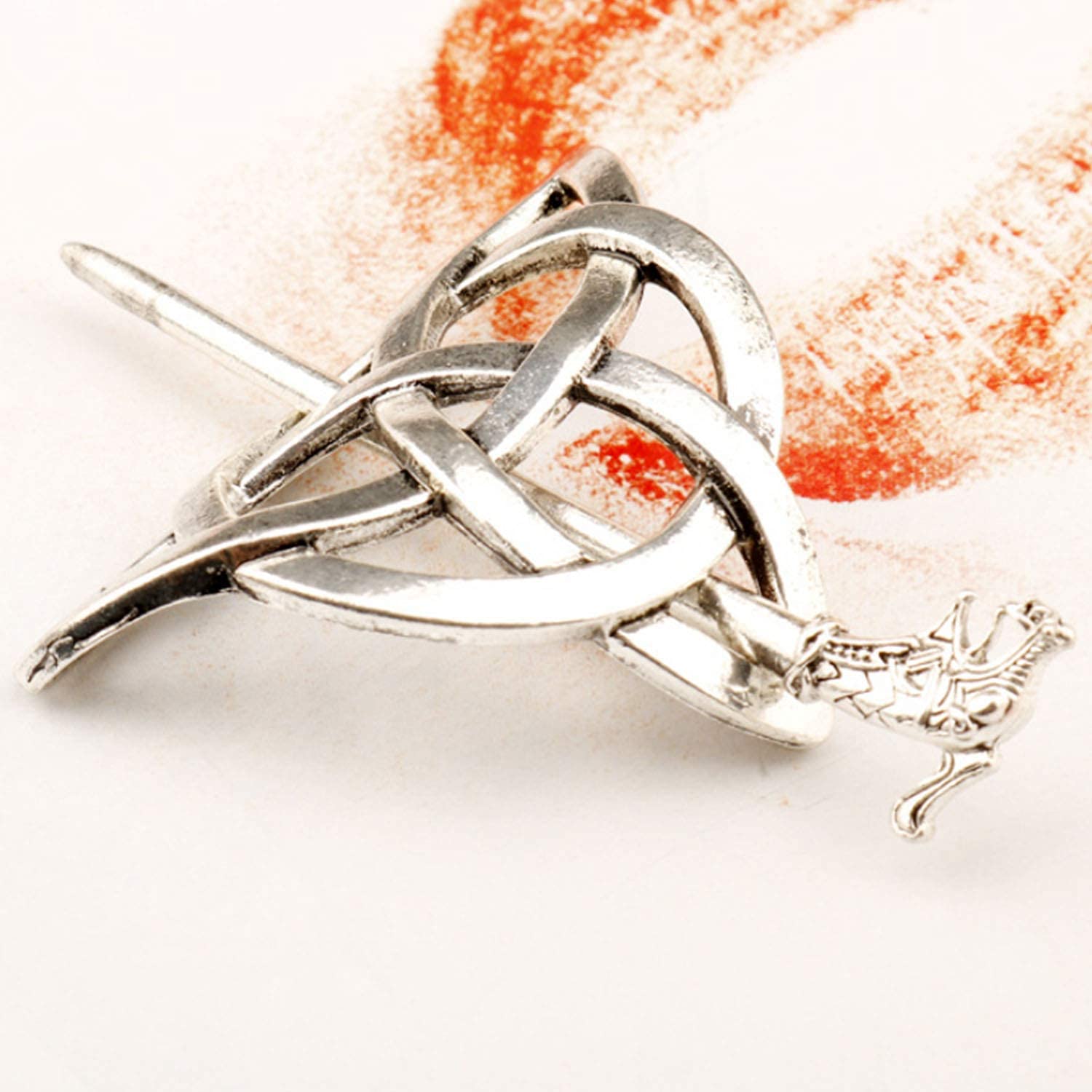 Viking Celtic Hair Clip - YAIYEFU Retro Silver Hair Sticks with Celtic Knots Design, Metal Hairpins for Women & Girls with Long Hair | Perfect for Weddings, Cosplay and Medieval Themed Events