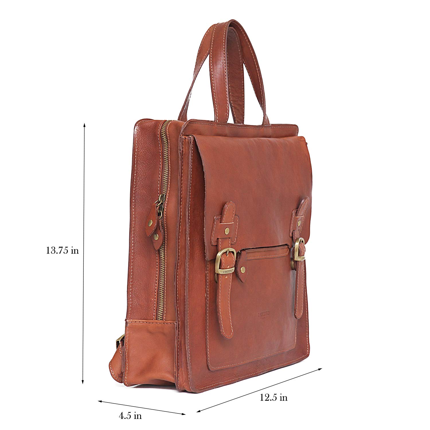 Stylish Treviso Vertical Backpack Briefcase in Brown - Water-Resistant Laptop Bag for Work, Travel & Commuting