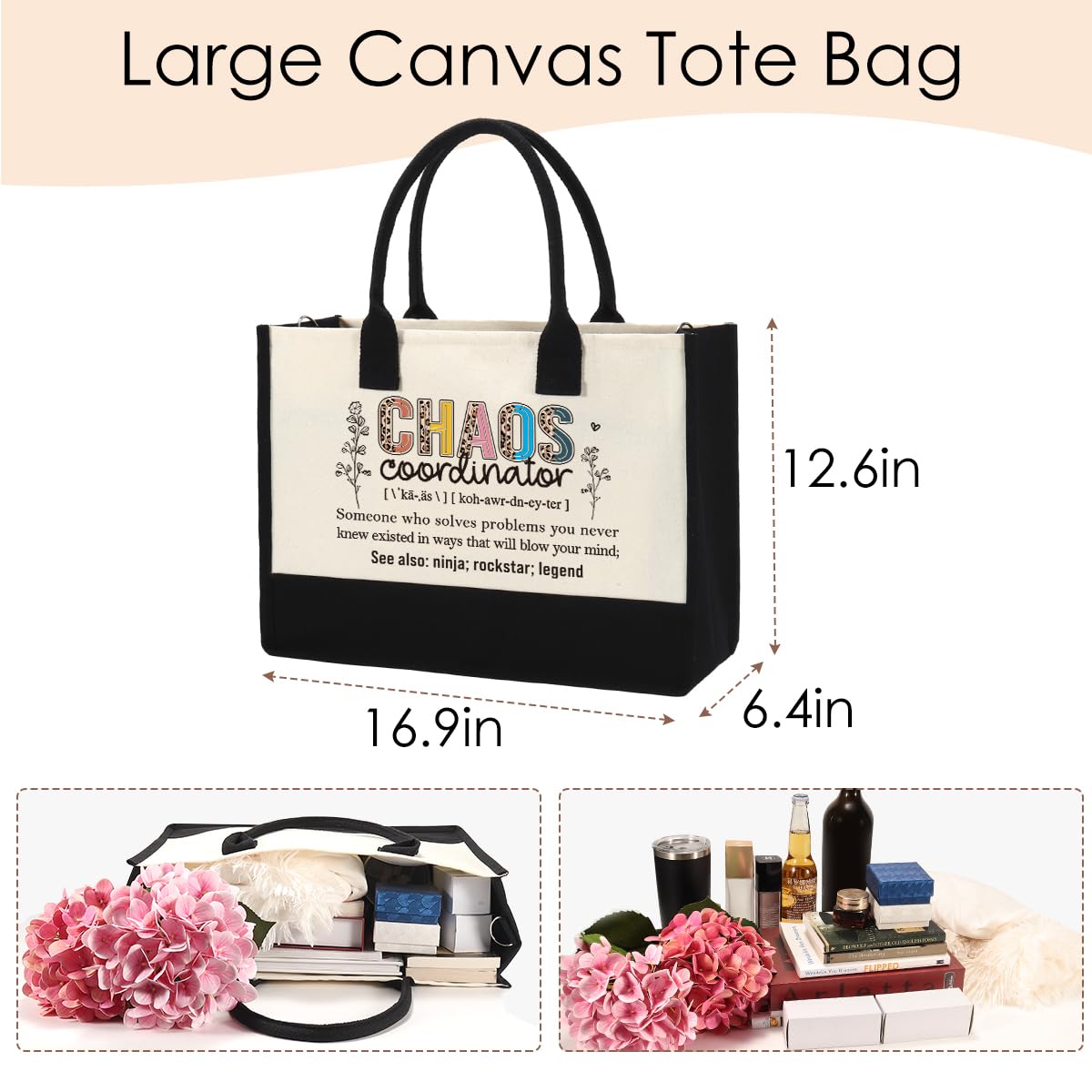 Chaos Coordinator Tote Bag for Women - Perfect Coworker, Teacher & Nurse Gift