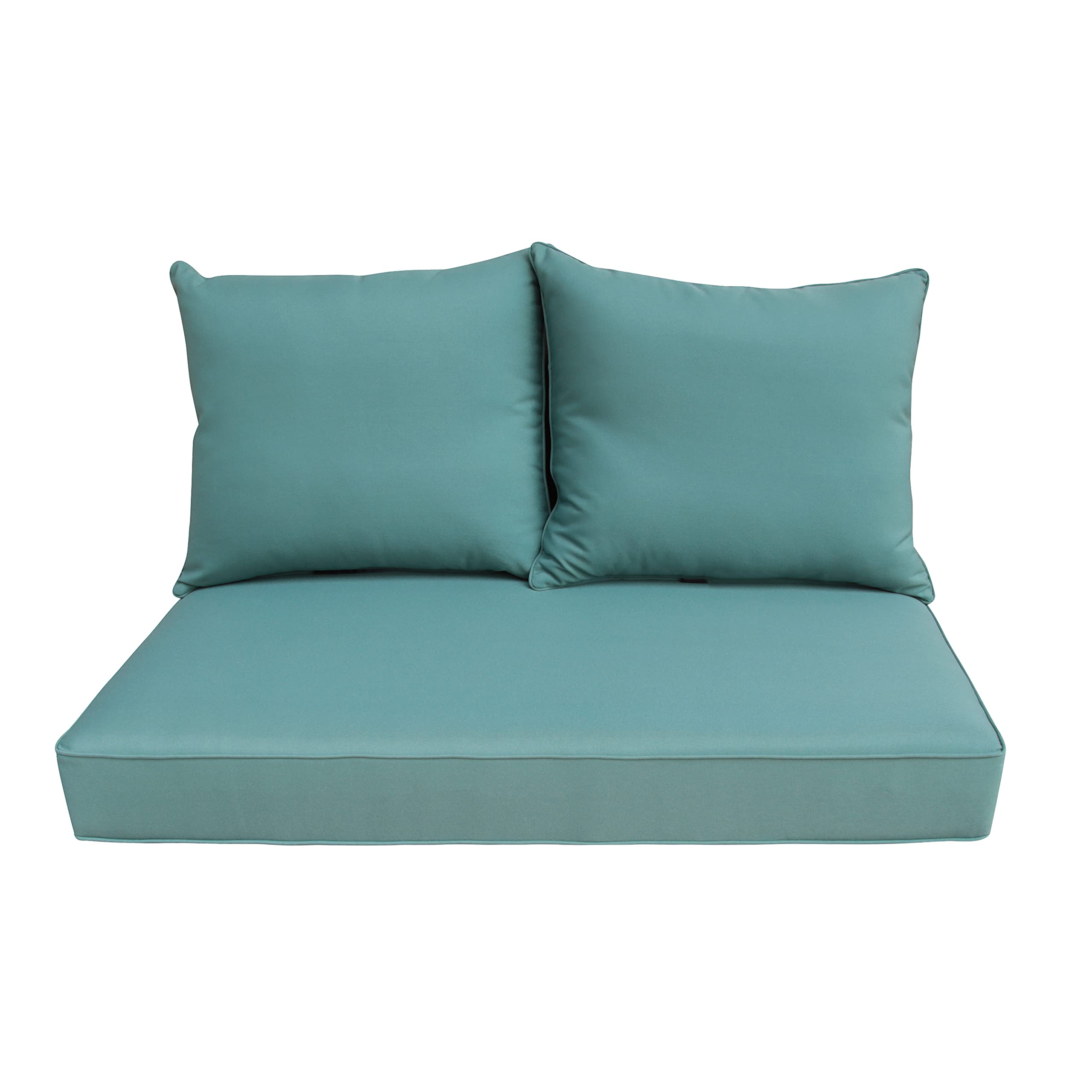 Premium BOSSIMA Patio Furniture Cushions - Deep Seat Loveseat Cushion for Indoor & Outdoor Use - Water-Resistant Blue Lake Design - Perfect for Deck, Garden, Poolside & Patio Lounging