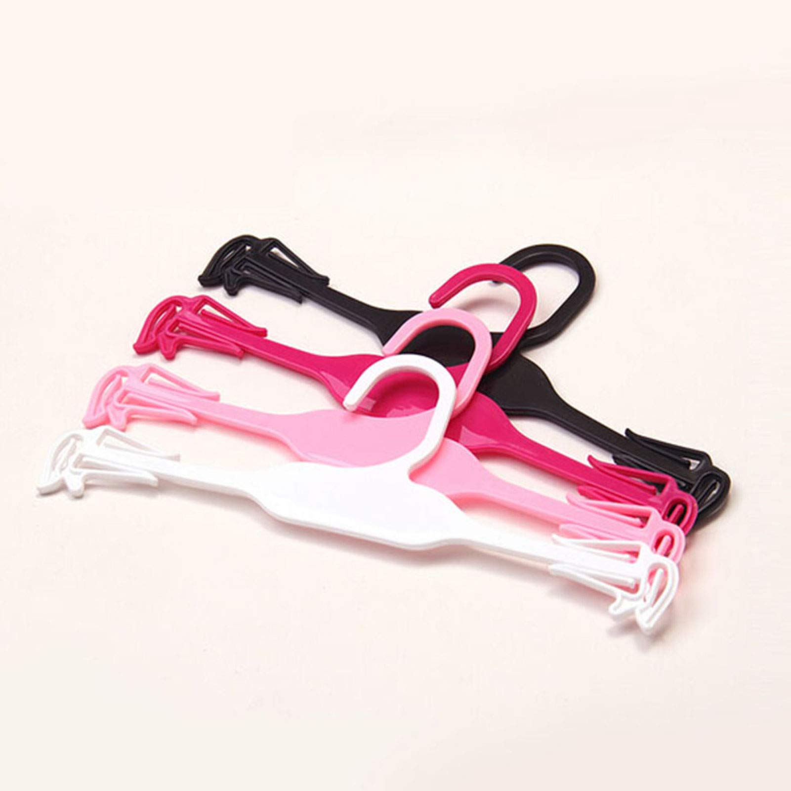 10-Pack Plastic Clothes Hangers for Socks, Bras & Underwear - Space-Saving Closet Organizer with Drying Rack Function - Perfect for Laundry Room, Wardrobe & Travel Packing (Black)
