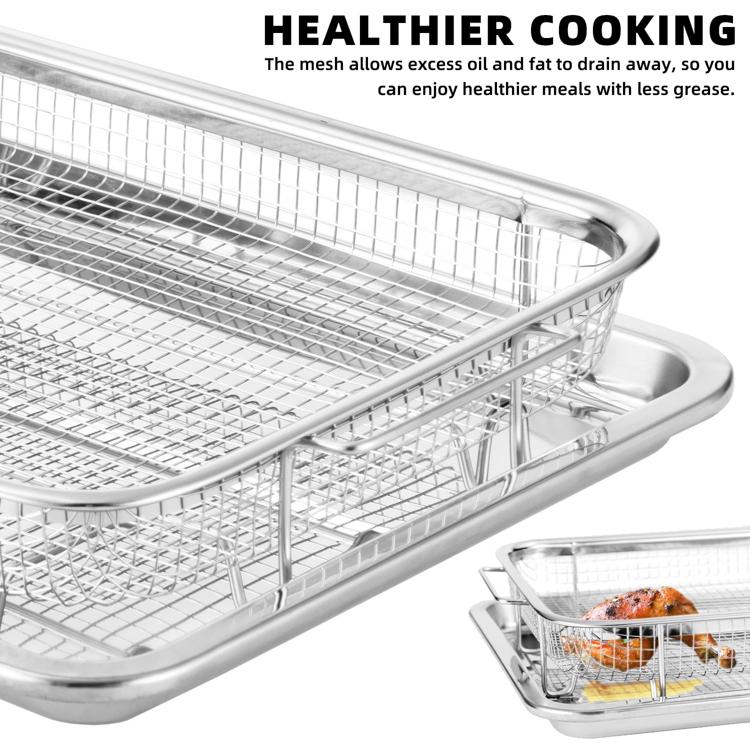 Stainless Steel Air Fryer Basket for Oven - 15.4