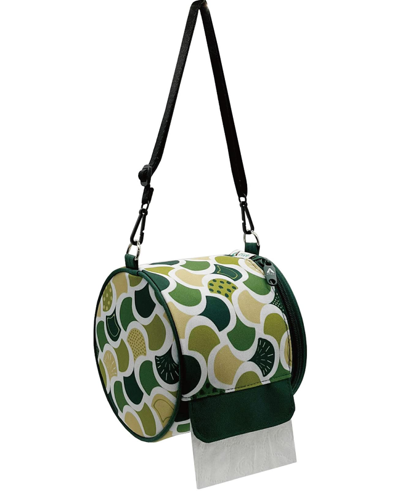 Olive Green Roll Tissue Case - Hanging Toilet Paper Holder for Bathroom, RV, Camping & Hiking - Durable Home Tissue Cover for Indoor & Outdoor Use