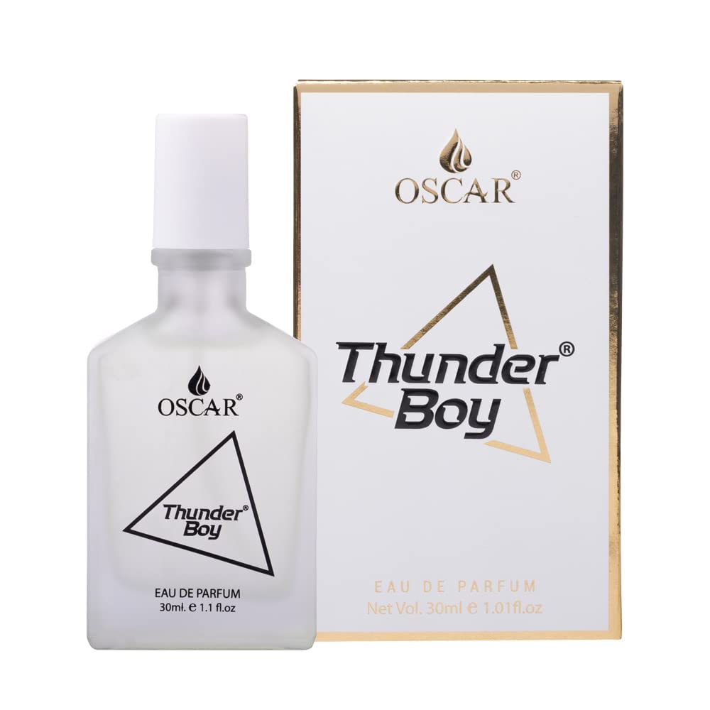 Thunder Boy Men's Long Lasting White Perfume | Fresh Aqua Cologne | 30ml Eau de Toilette | Day & Night Fragrance for Work, Date & Special Occasions