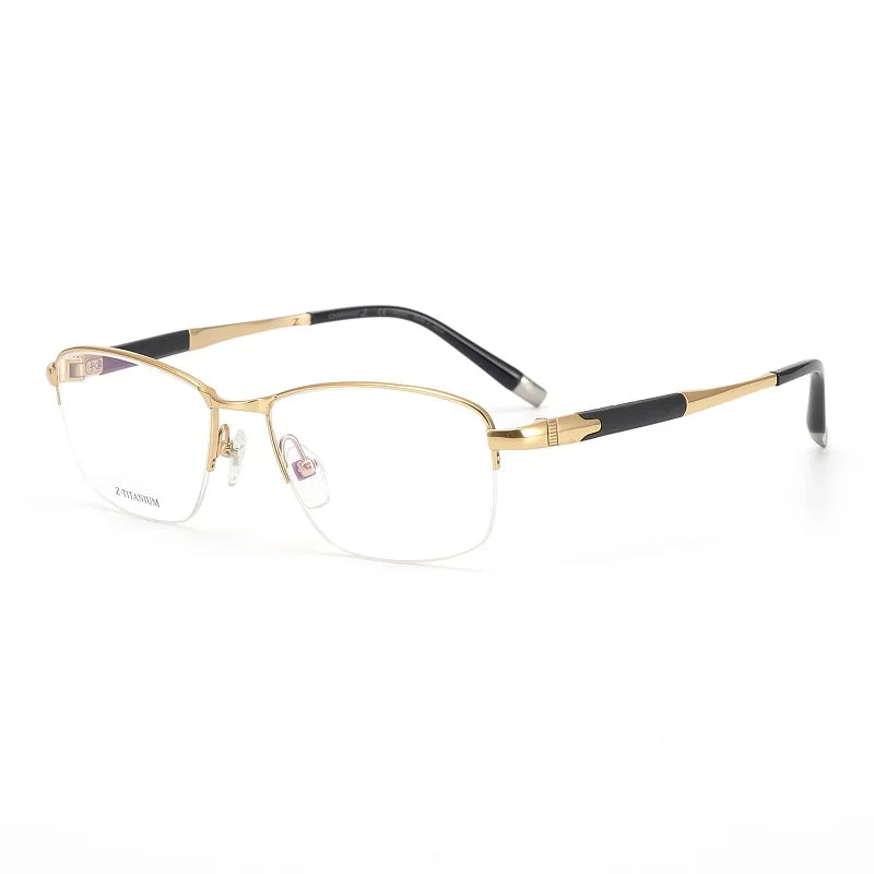 Aimee Unisex Semi-Rimless Square Titanium Eyeglasses Frame 27007 - Lightweight Durable Glasses for Work, Reading & Fashion