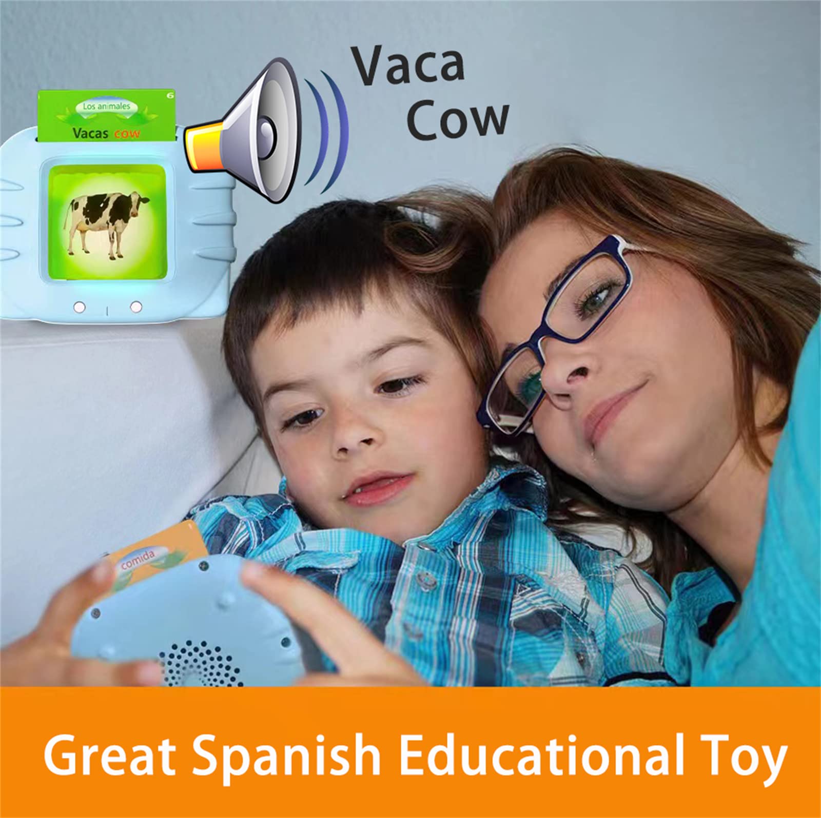 Bilingual Spanish & English Talking Flash Cards for Toddlers & Kids - Educational Audible Learning Toys for Language Development - Perfect for Home, Classroom, and Travel Use