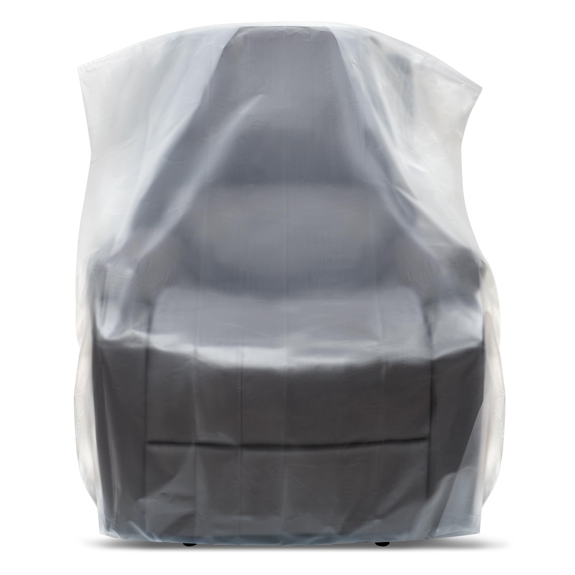 Heavy-Duty Plastic Furniture Covers - Waterproof Chair Protectors for Moving & Storage (64x42x34in) - Perfect for Armchairs & Recliners