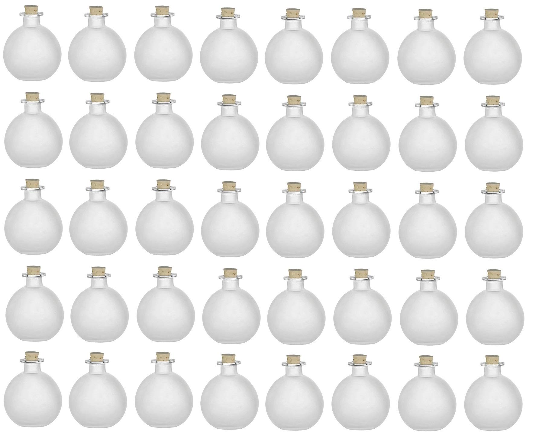 Nakpunar 40-Pack 8.5 oz Frosted Glass Bottles with Cork Stoppers - Perfect for DIY Essential Oils, Wedding Favors, Bathroom Storage & Home Decor
