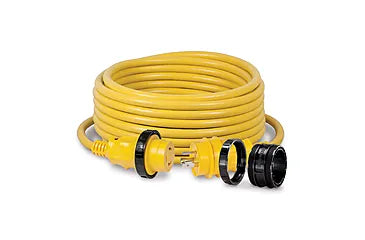 Camco 50-Foot Heavy Duty Generator Cord Set - 50A RV Power Extension Cable for Outdoor Camping & Emergency Backup Power