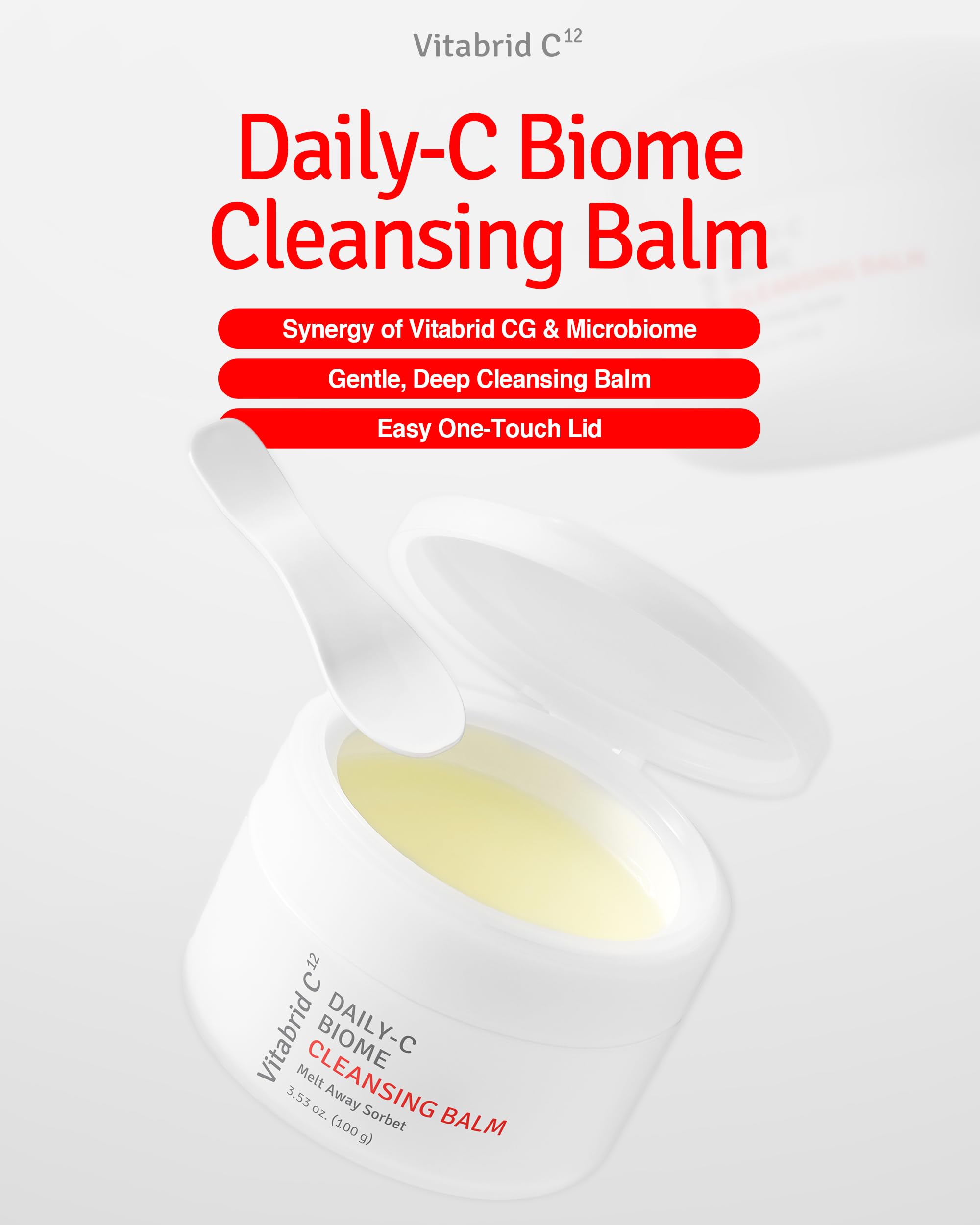Daily-C Biome Cleansing Balm - Gentle Oil-Based Makeup Remover with Vitamin C, Cica & Microbiome - Hydrating, Exfoliating Antioxidant Face Cleanser for Vibrant, Radiant Skin (3.53oz) | Perfect for Daily Skincare Routine & Post-Makeup Removal