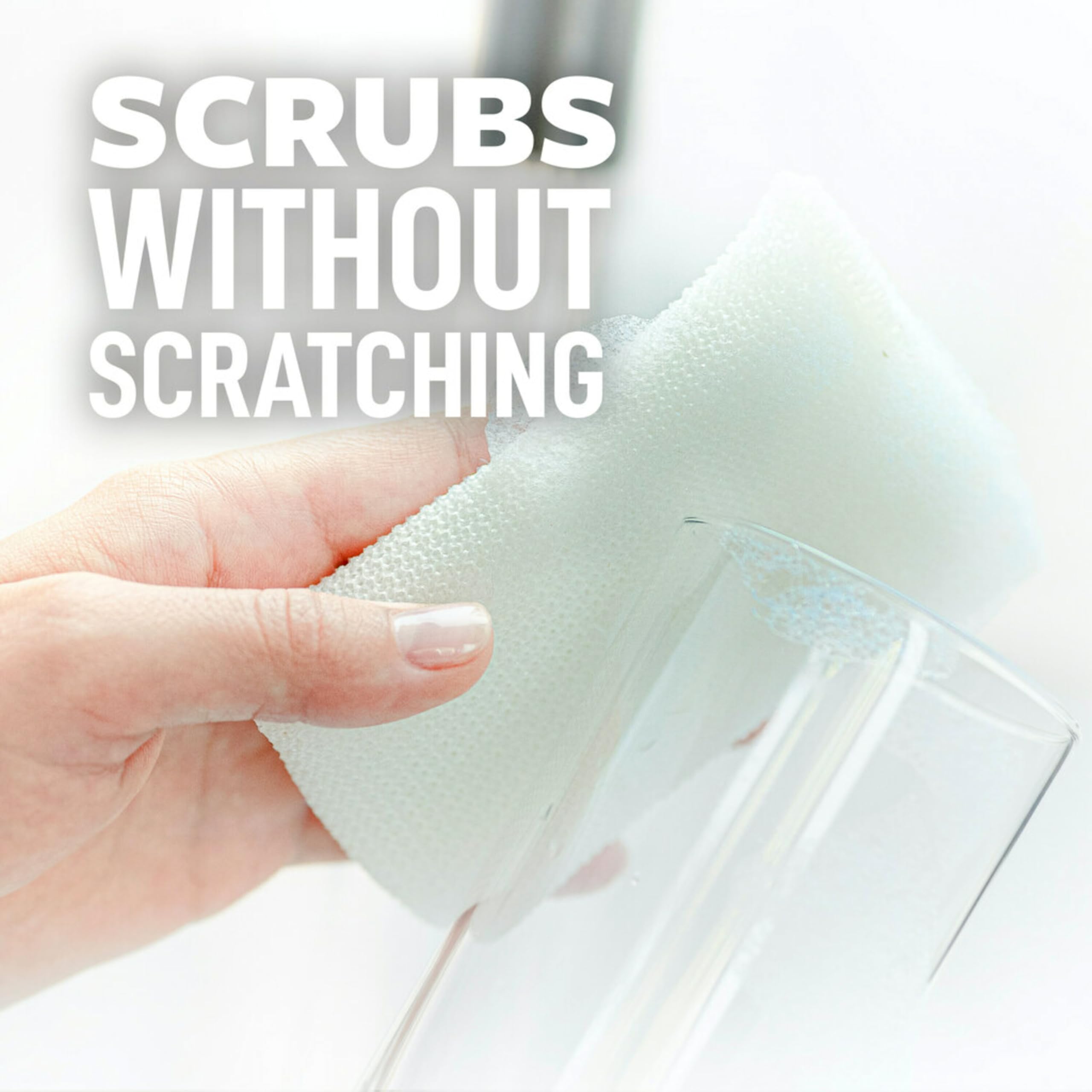 Scotch-Brite Greener Clean Non-Scratch Dish Scrubber Sponges - Pack of 18 | Safe for Nonstick Cookware, Glass, China & Tile | Dishwasher Safe & Long-Lasting | Perfect for Kitchen, Bathroom & Household Cleaning