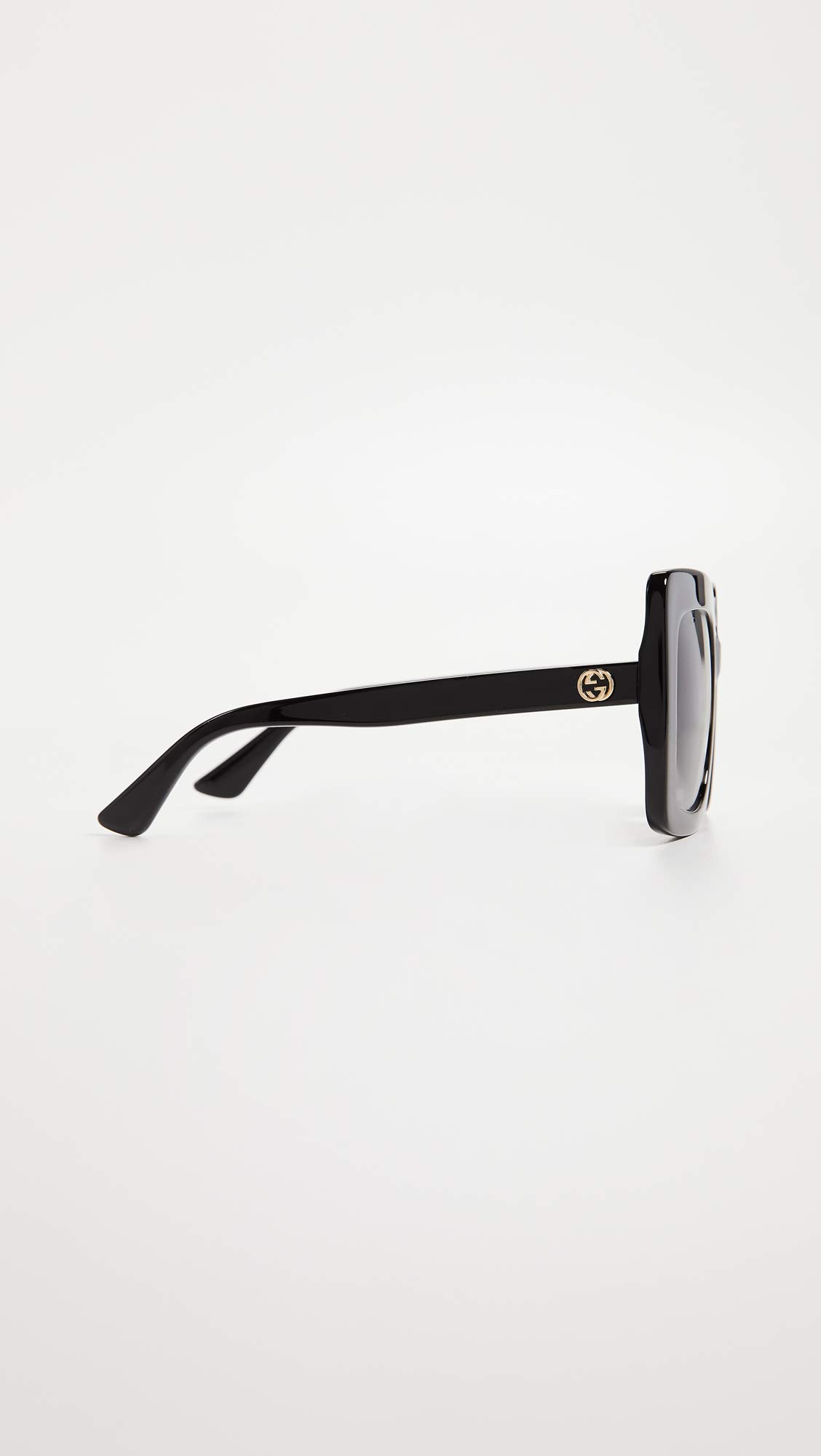 Gucci GG0328S-001-53 Rectangular Sunglasses for Women - Glossy Black Frame, UV Protection - Perfect for Beach, Driving & Fashion Outfits