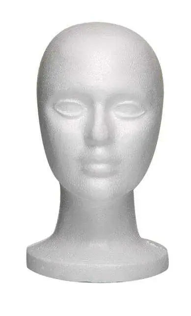 Styrofoam Mannequin Head with Short Neck - Perfect for Wig Display, Hat Styling, and Makeup Practice