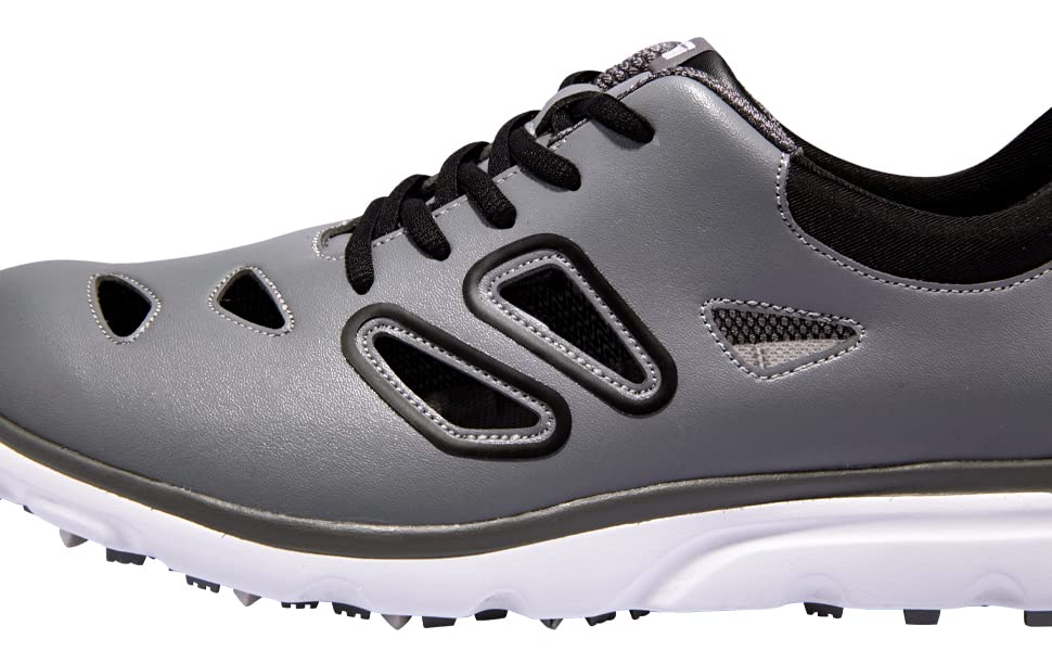 **PGM Men's Spiked Golf Shoes - Breathable Summer Golf Training Sneakers with Anti-Slip Sole for Walking & Outdoor Sports | Perfect for Course Play & Driving Range Practice**