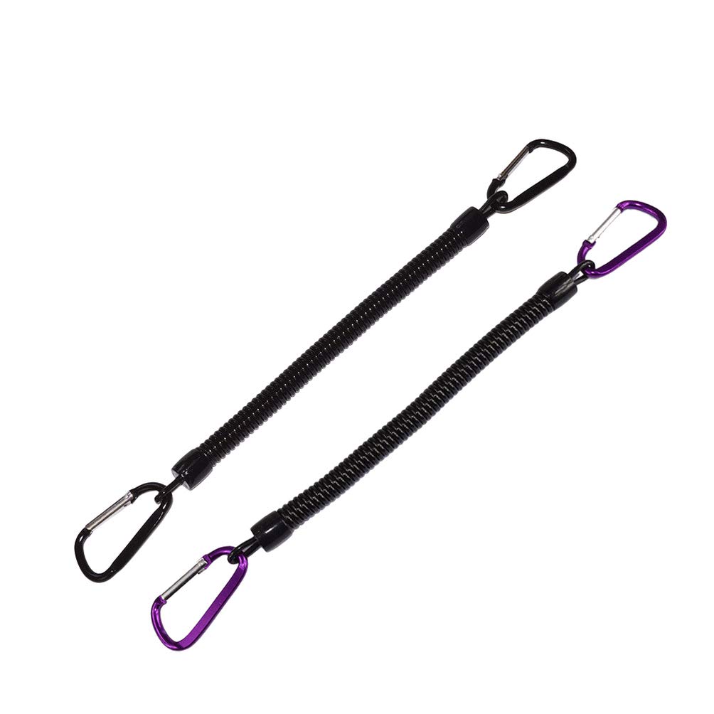 BESPORTBLE 2 Pack Retractable Fishing Lanyard with Safety Clip - Durable Tether Keychain for Anglers, Perfect for Saltwater & Freshwater Fishing, Camping, Boating Accessories (Random Color) - Secure Your Gear While Fishing or Outdoor Adventures