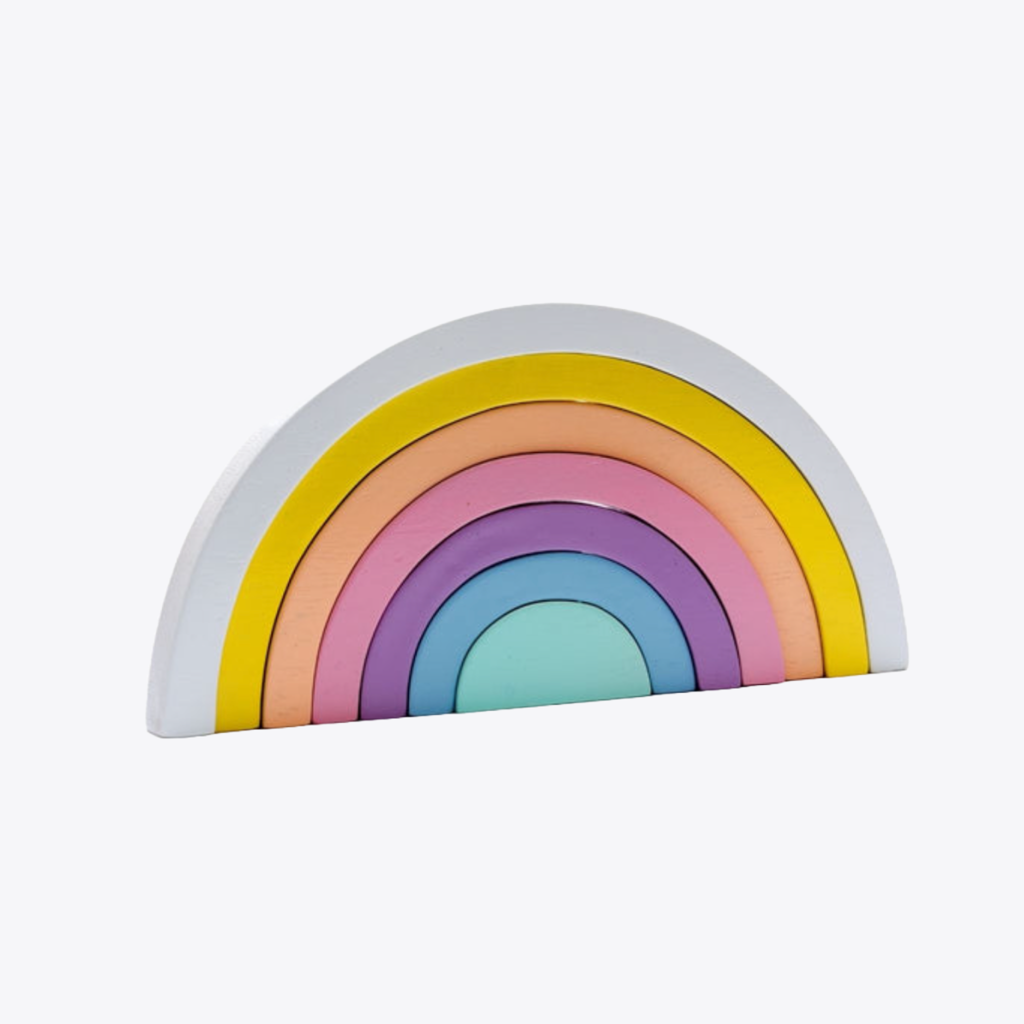 Pastel Wooden Rainbow Stacking Toy for Kids - Montessori Sensory Learning & Nursery Decor - Perfect for Playrooms, Baby Showers & Toddler Educational Activities
